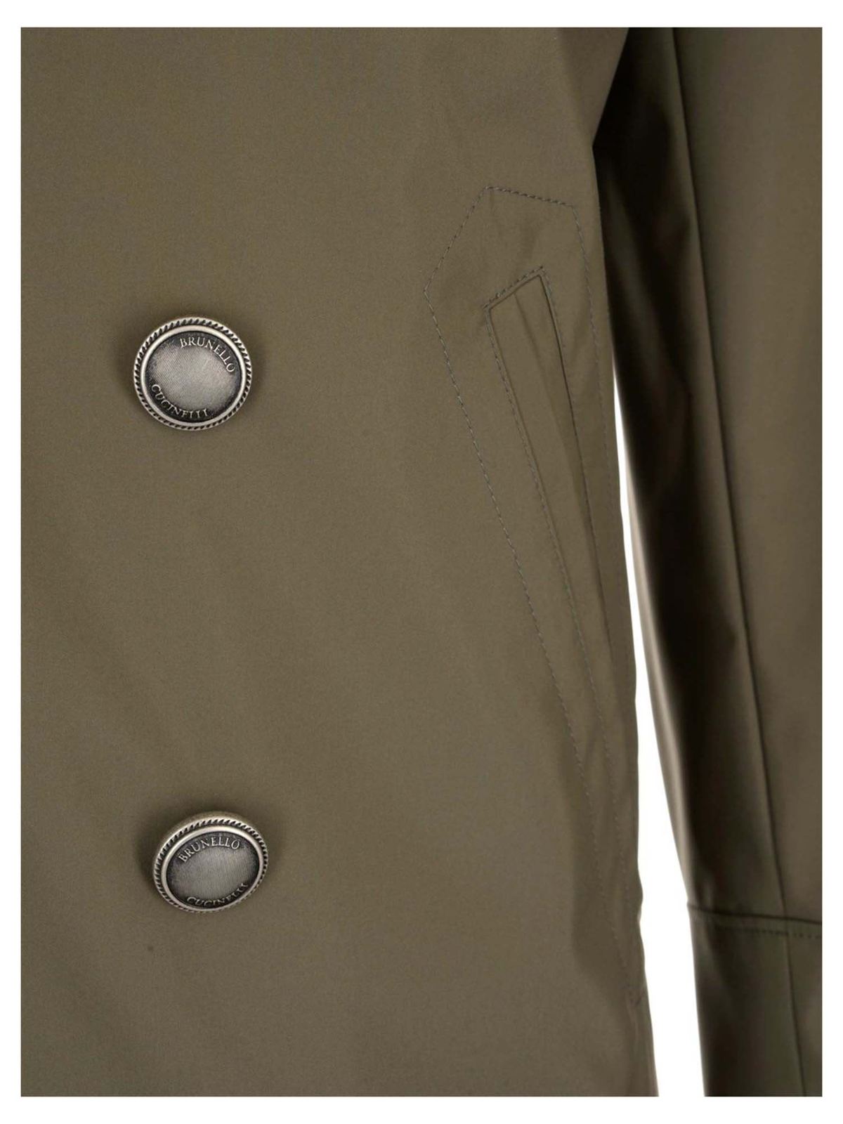 Brunello Cucinelli - Water repellent caban in Khaki - short coats ...