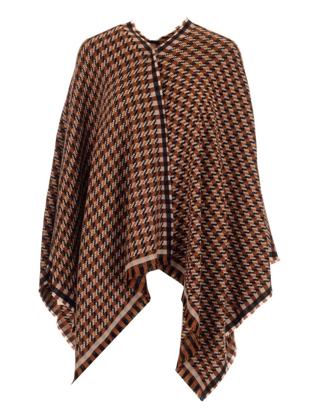 Capes & Ponchos Fendi - Houndstooth poncho in brown - FXX717ADREF1E6O