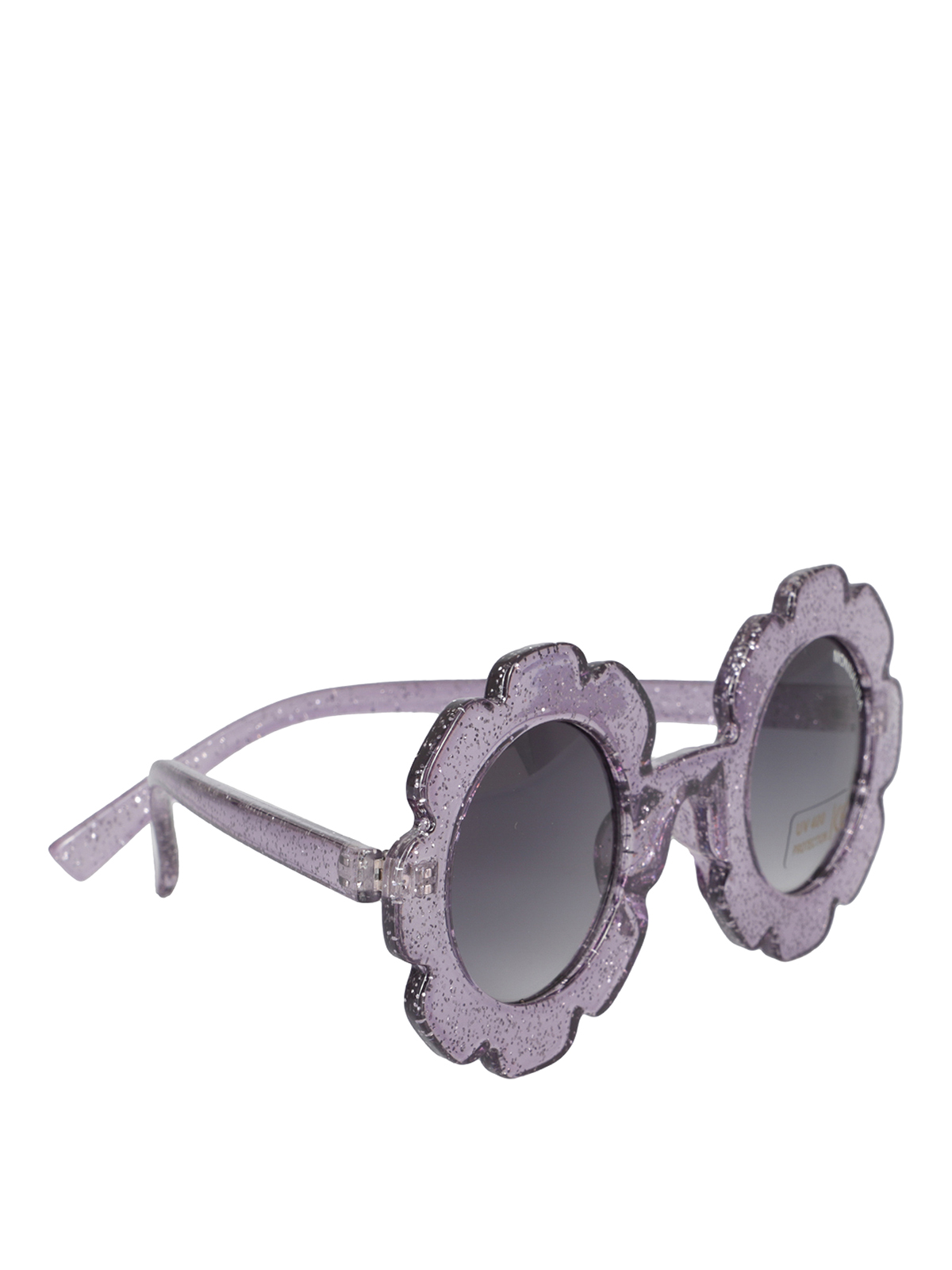 Monnalisa Kids' Glittery Flower Shaped Sunglasses In Purple