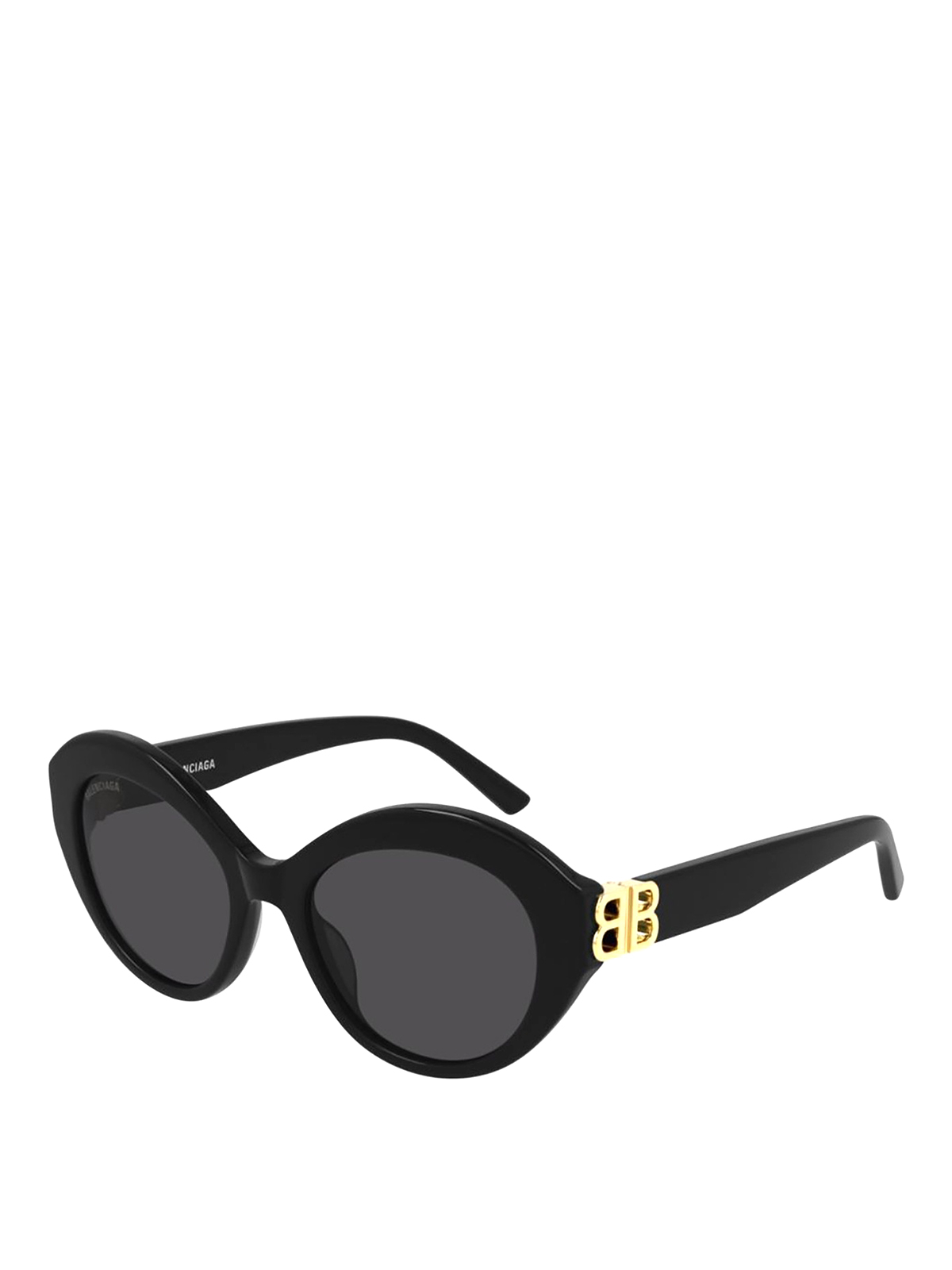 Balenciaga Dynasty Oval Sunglasses In Black