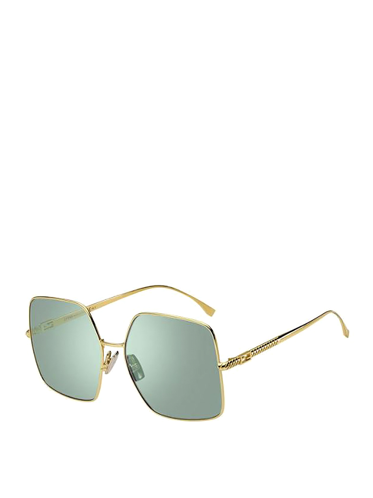 Fendi Faded Baguette Sunglasses In Gold