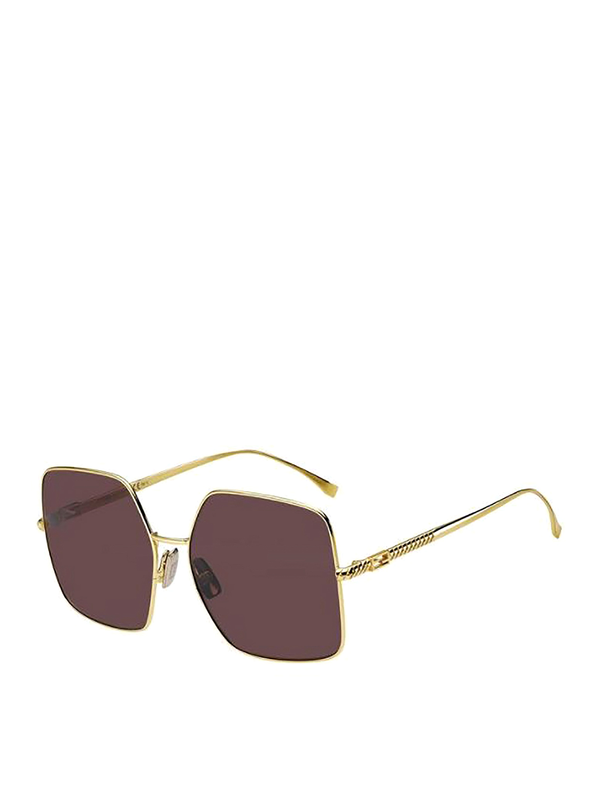 Fendi Dark Lens Baguette Sunglasses In Gold