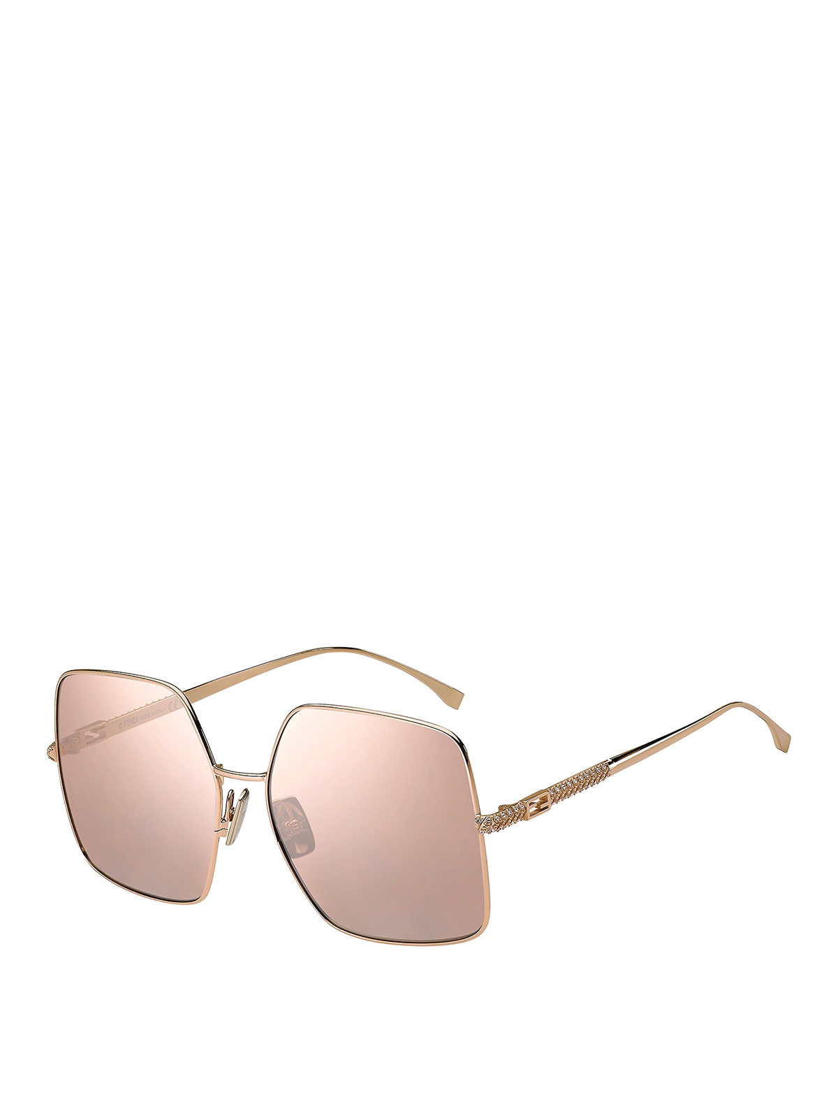 Fendi Faded Baguette Sunglasses In Gold