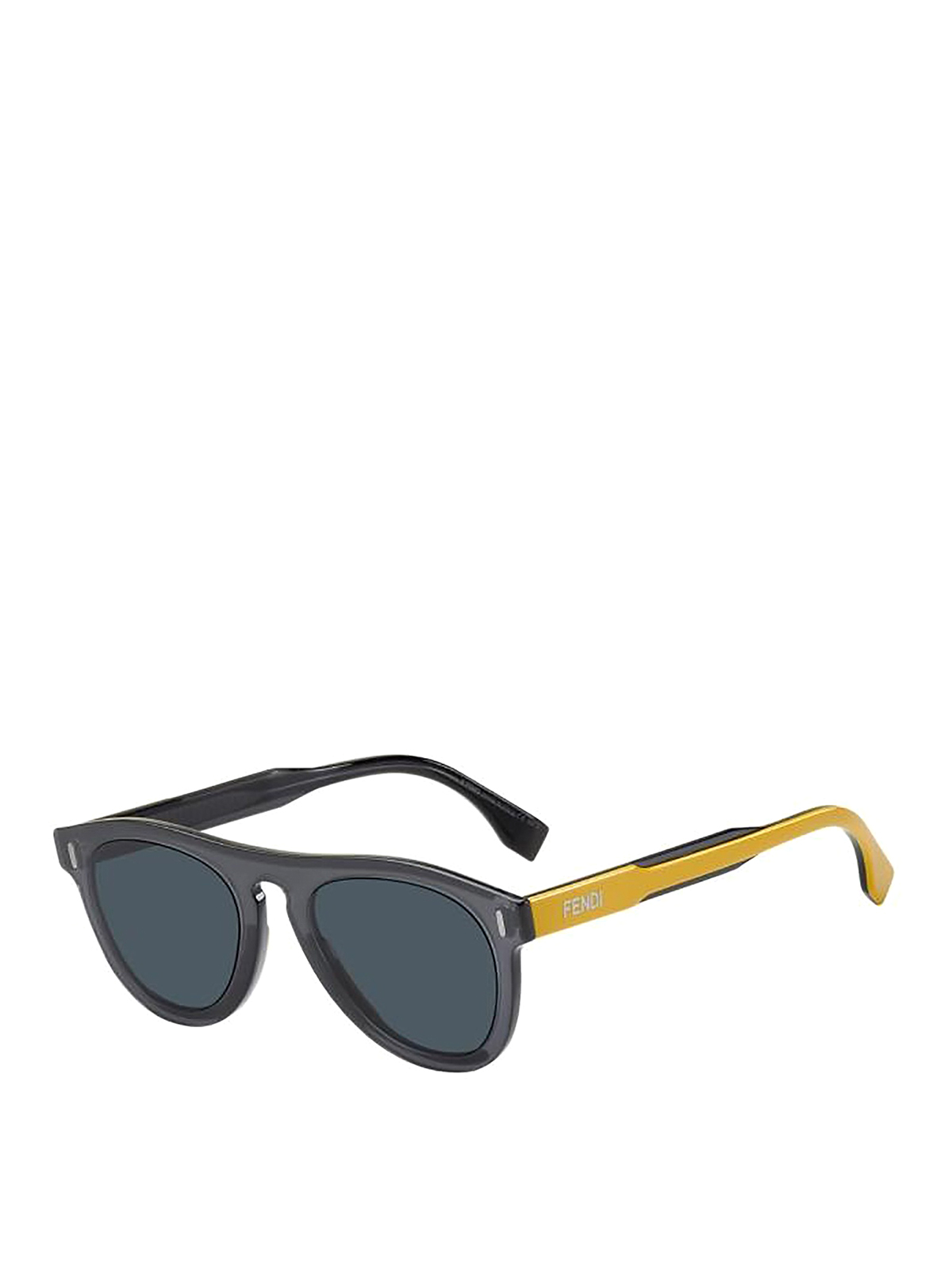 Fendi Acetate Rounded Sunglasses In Multicolour
