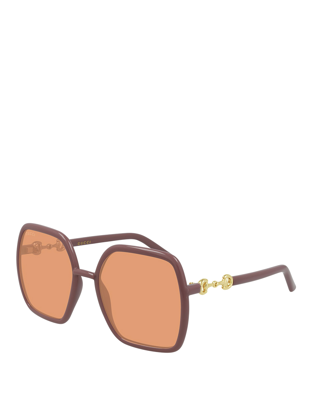 Gucci Horsebit Detailed Sunglasses In Dark Pink