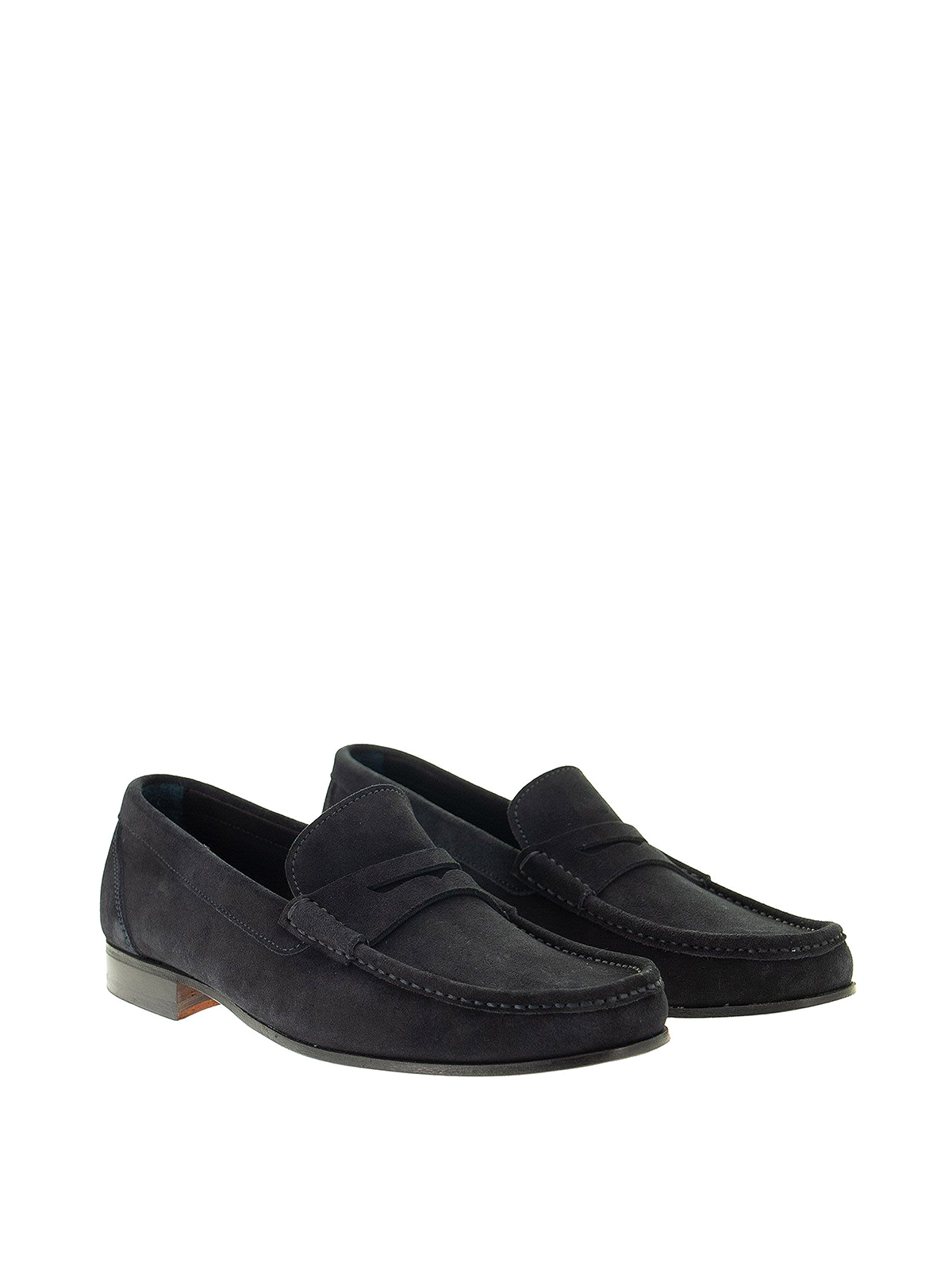 Loafers & Slippers Berwick 1707 - Suede loafers with penny bar ...