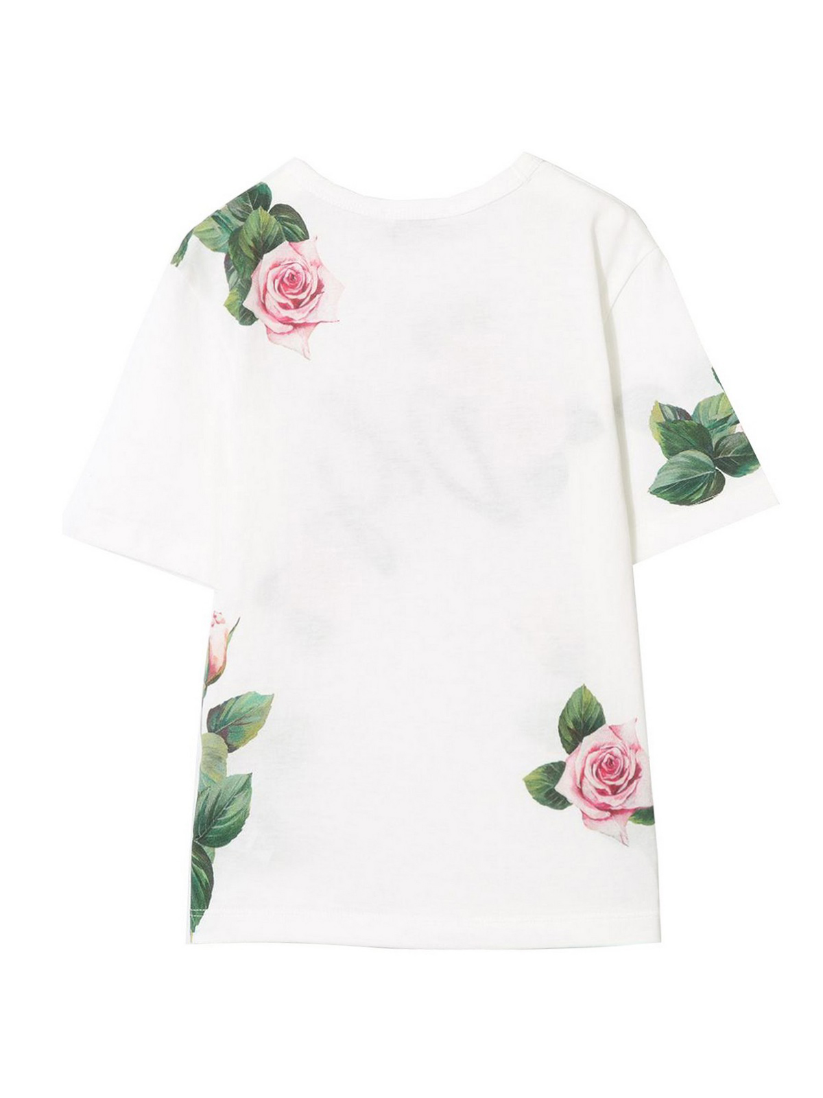 T-shirts Dolce & Gabbana - Floral print cotton T-shirt - L5JTEVG7VXYHA96C
