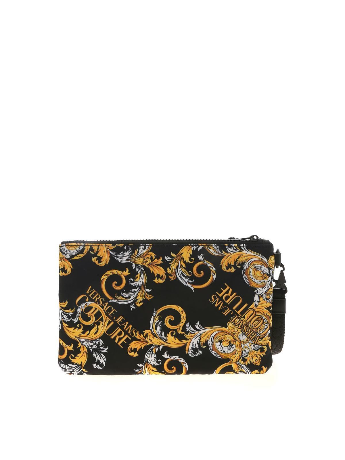 Versace Jeans Couture - Rubber logo clutch bag in black - clutches ...