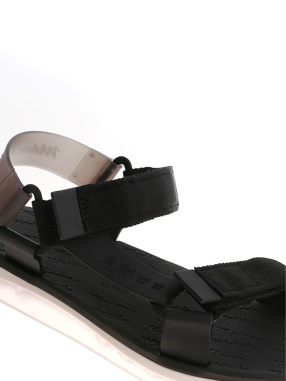 Noord West Gooey snor Sandals Melissa - Papete + Rider Ad sandals in black - 3253751492