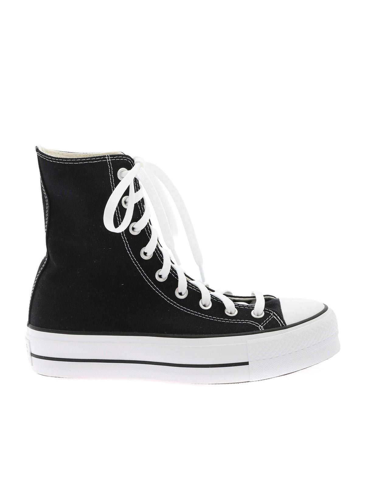 CONVERSE HIGH PLATFORM CHUCK TAYLOR trainers IN BLACK