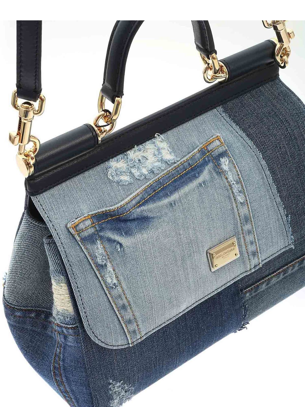 Totes bags Dolce & Gabbana - Sicily medium denim handbag - BB6002AO6218M800