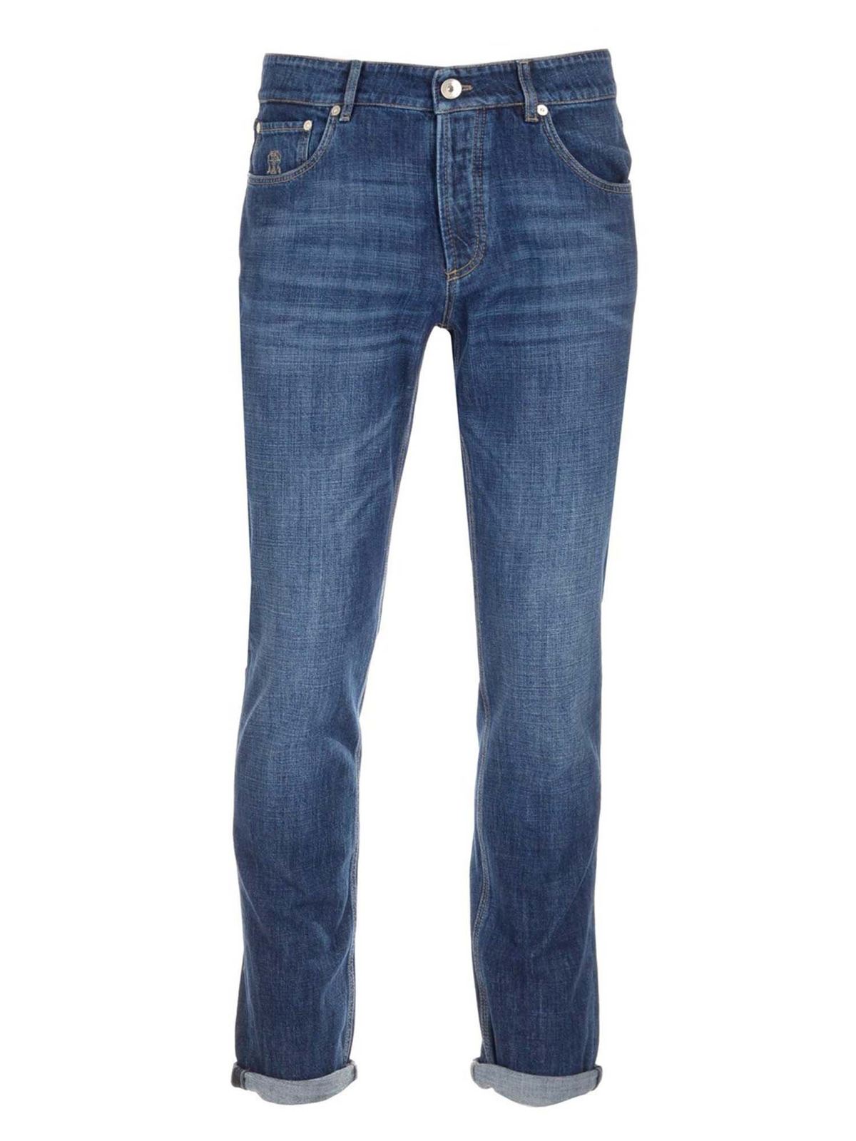 Brunello Cucinelli - Traditional Fit jeans in blue - straight leg jeans ...