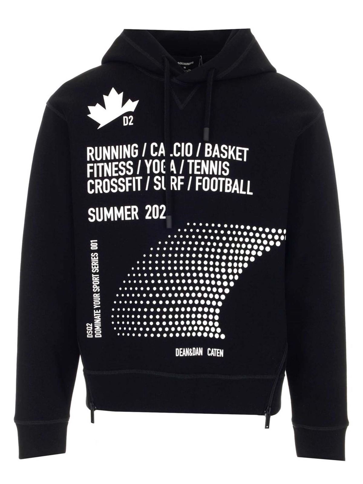 Dsquared2 Cotton Hoodie In Black