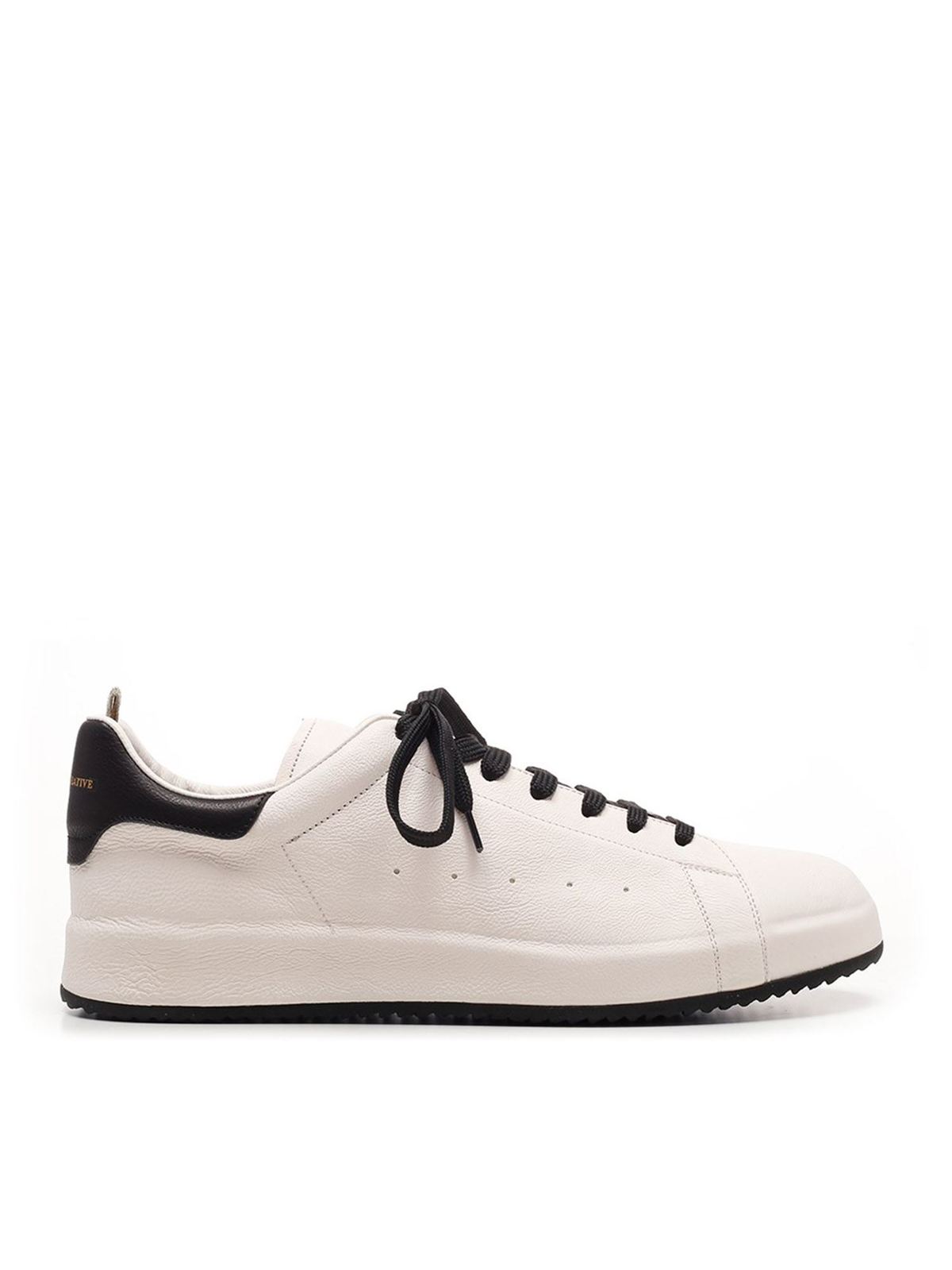 Officine Creative Leathers ACE 1 SNEAKERS IN WHITE AND BLACK