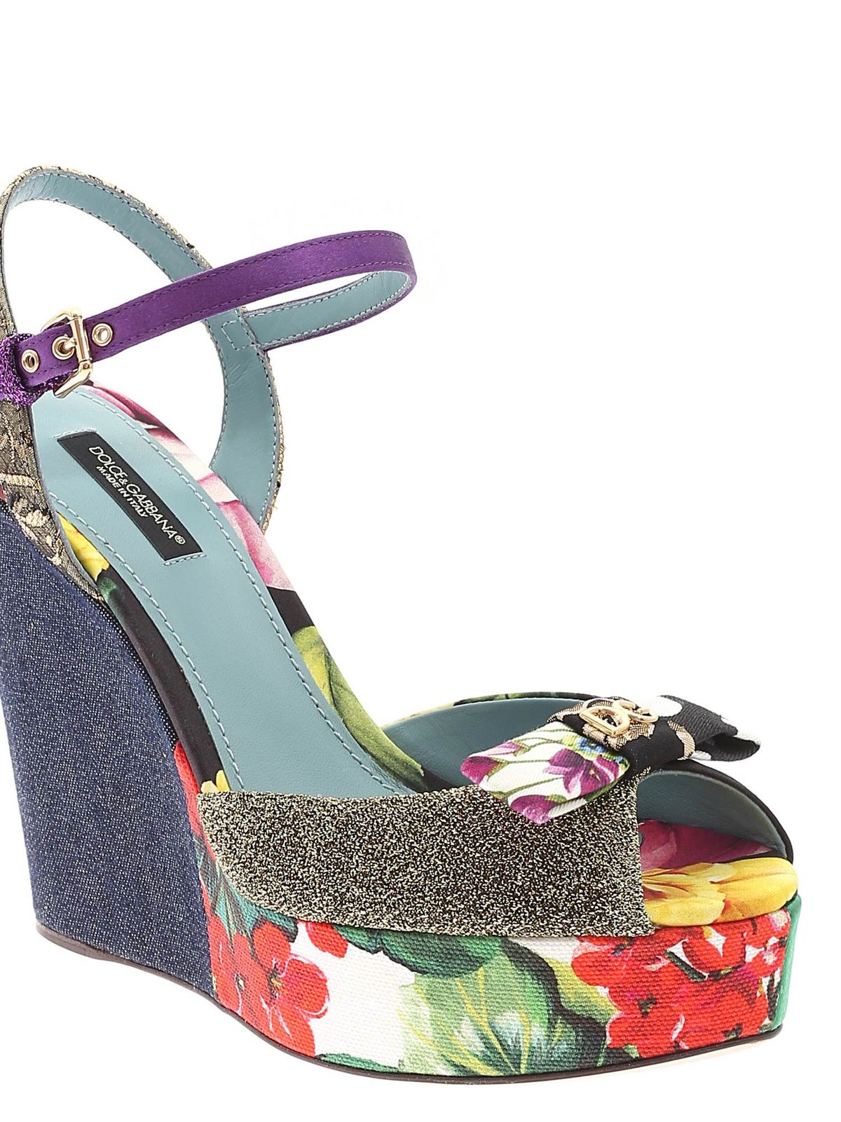 sandali con zeppa multicolor