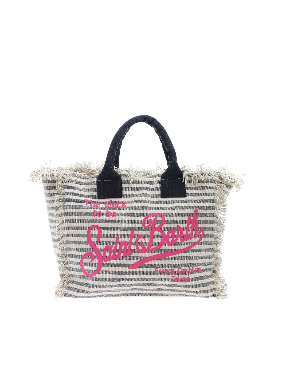 MC2 SAINT BARTH STRIPED PRINT BAG IN BLUE AND WHITE