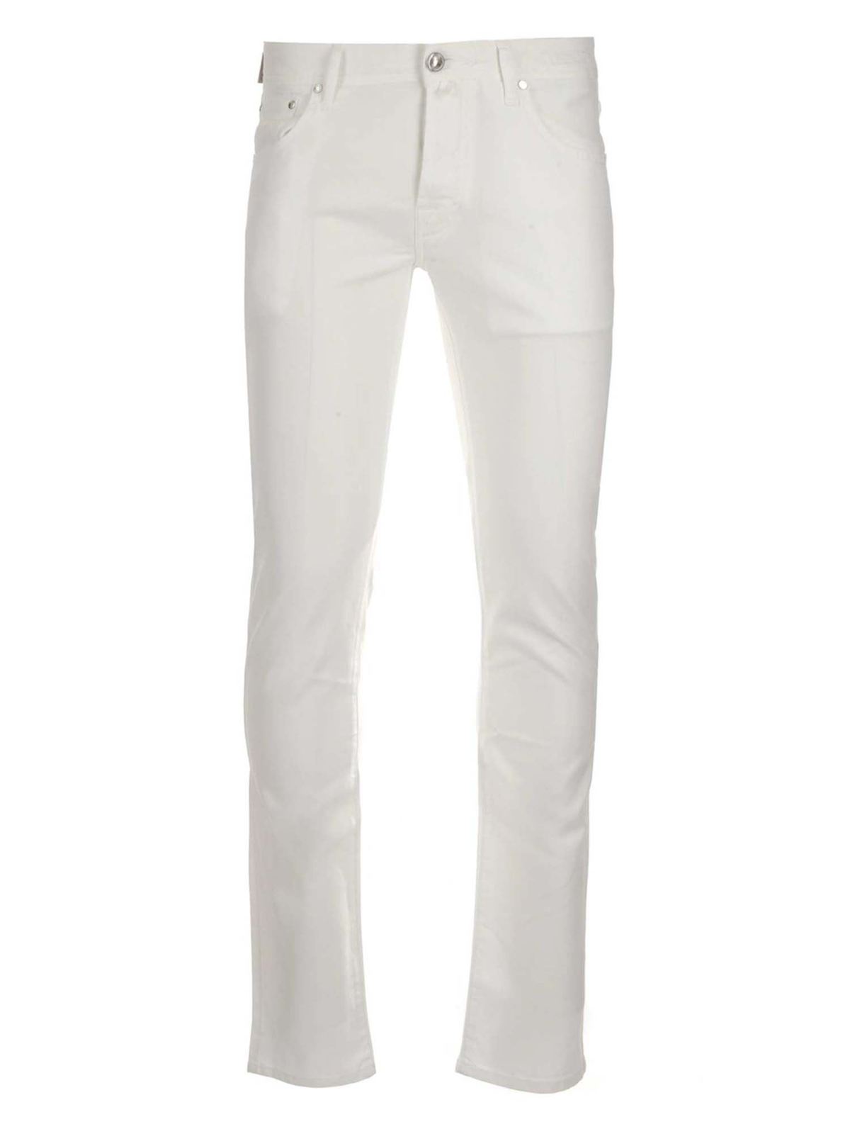 JACOB COHEN SLIM FIT TROUSERS IN WHITE