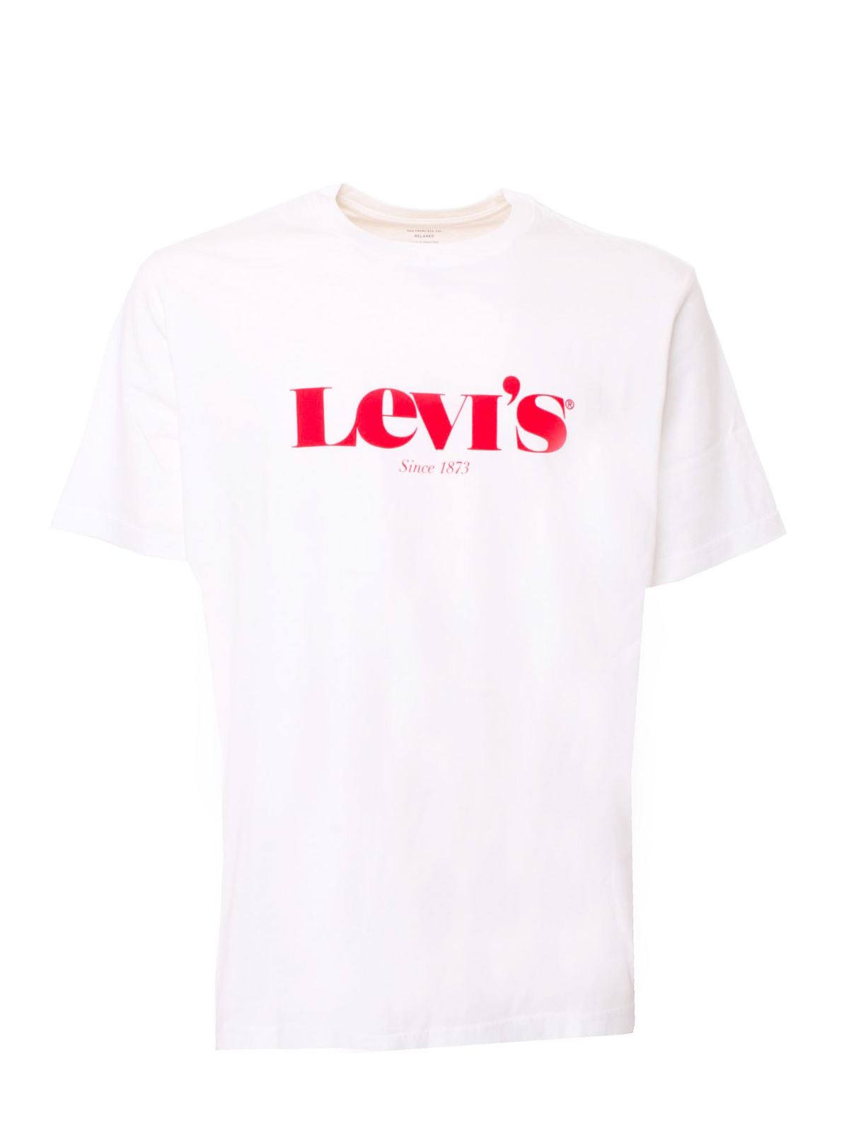 levis t shirt white and red