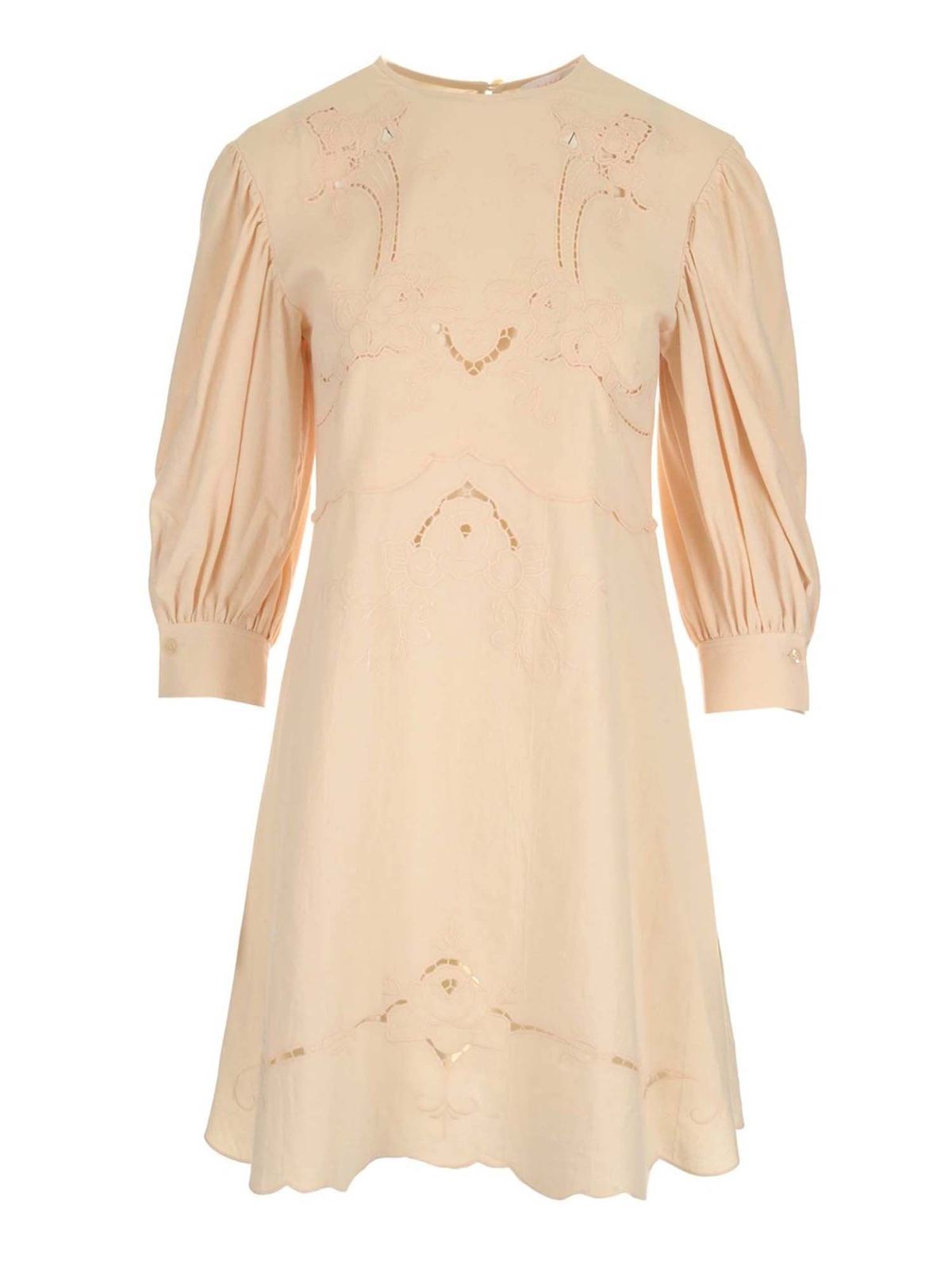 See By Chloé Embroidered Dress In Buttercream Color In Cream