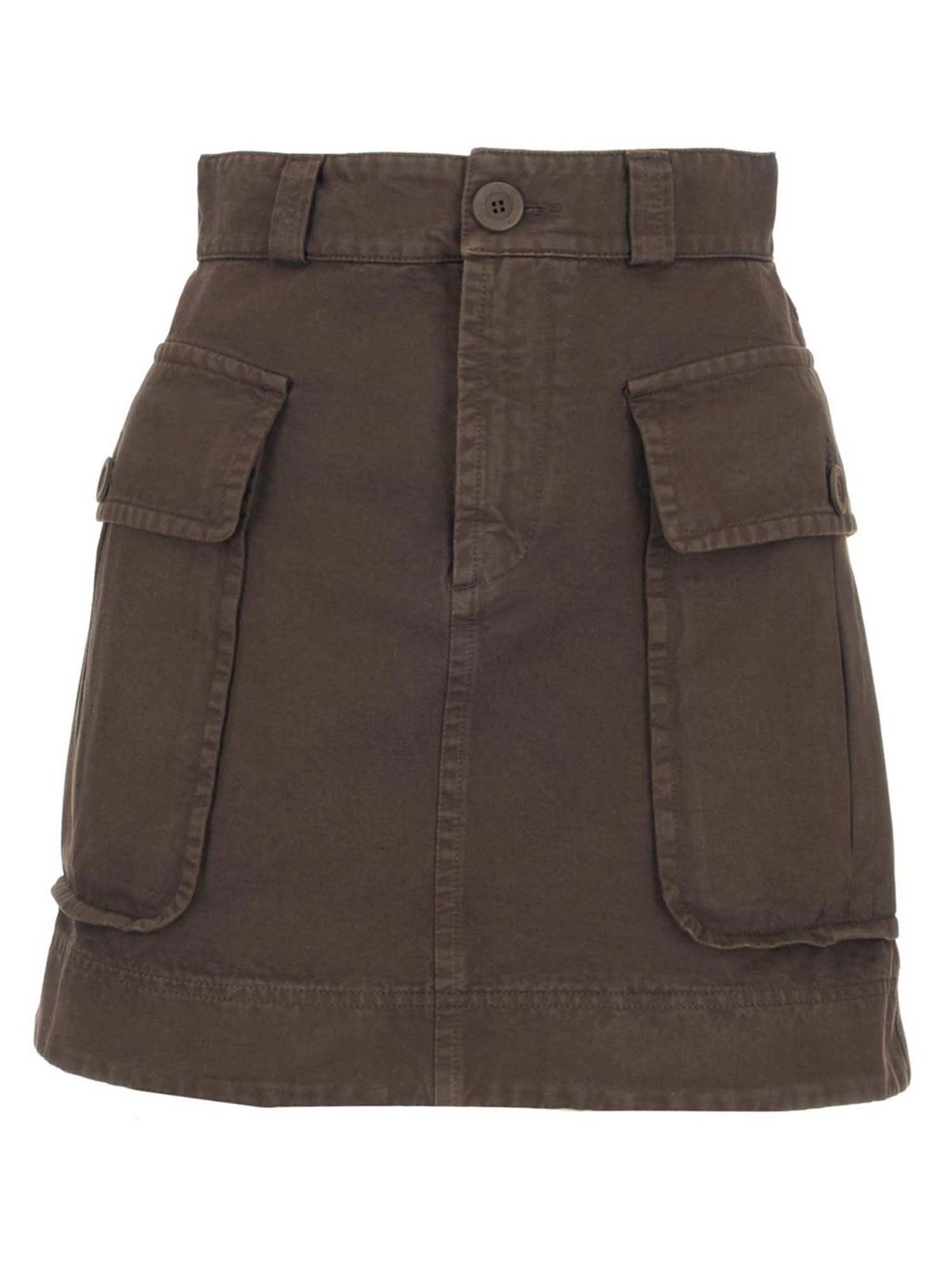 See By Chloé Cargo Pockets Skirt In Brown