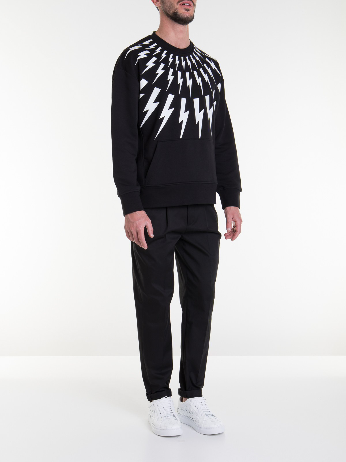 Sweatshirts & Sweaters Neil Barrett - Thunderbolt print sweatshirt ...