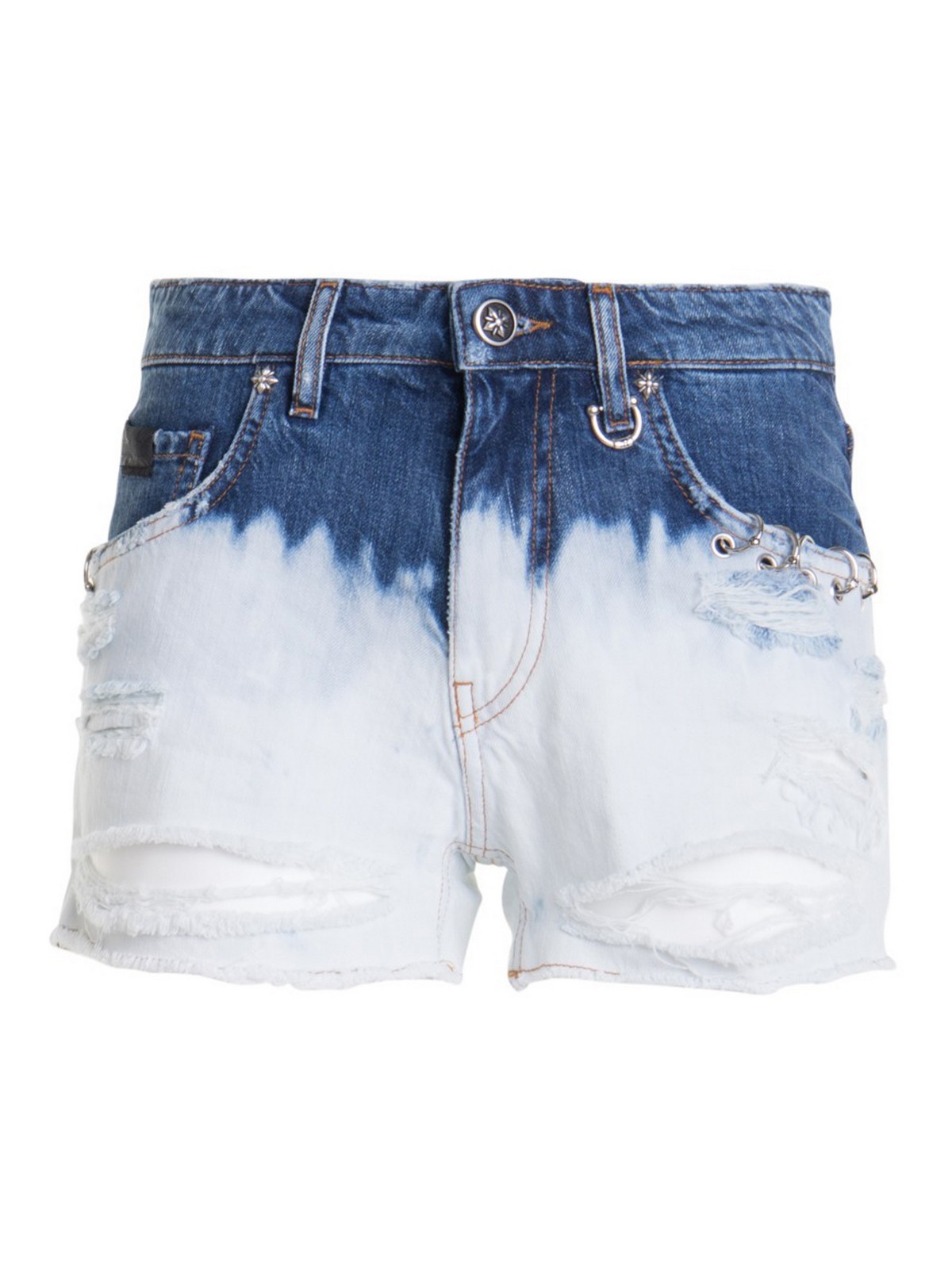 two tone jean shorts