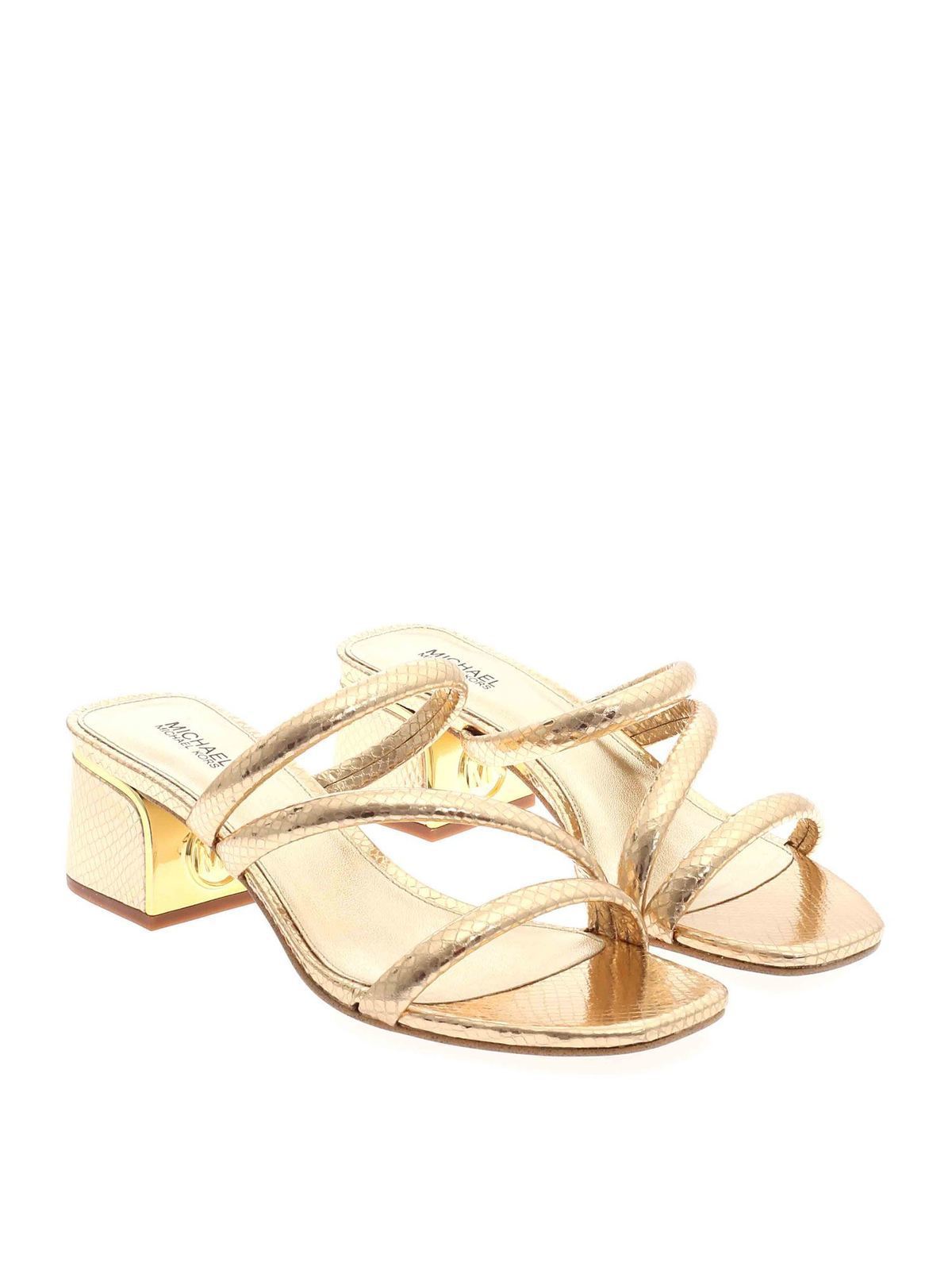 Sandals Michael Kors - Gold Sandals - 40S1LAMP2M740 | Shop online at iKRIX