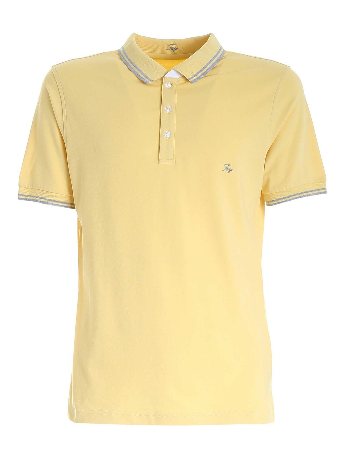 Polo shirts Fay - Logo embroidery polo shirt in yellow - NPMB242140STDWG003