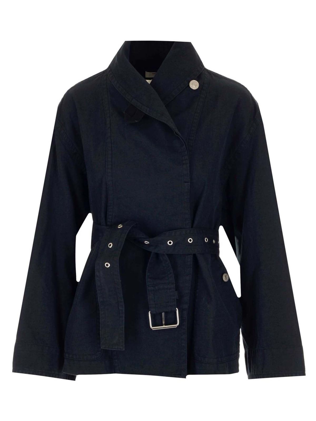 Isabel marant etoile - Prunille trench coat in Faded Black color ...