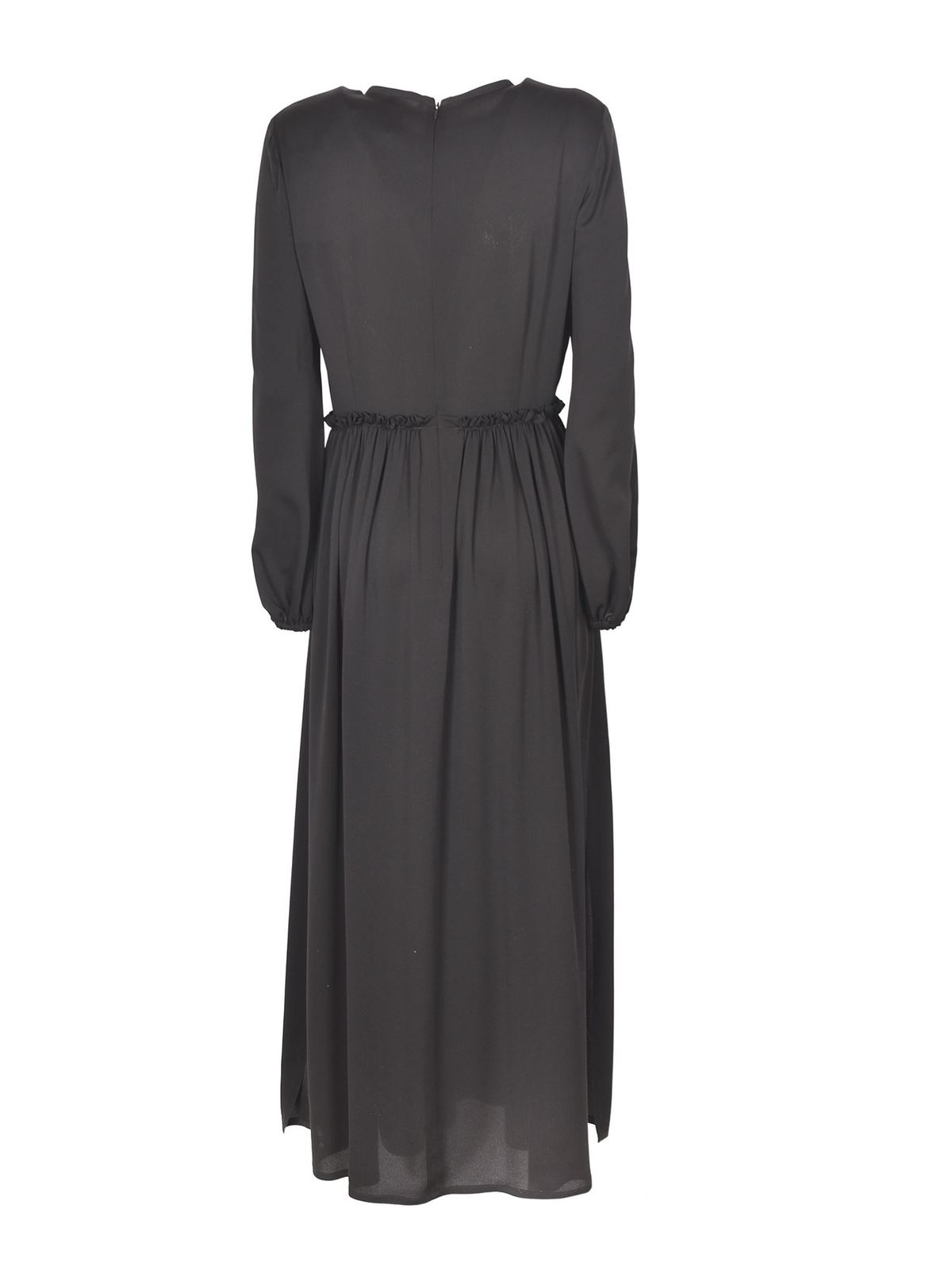 Max Mara - Silk dress in black - maxi dresses - 12213218000004 | iKRIX.com