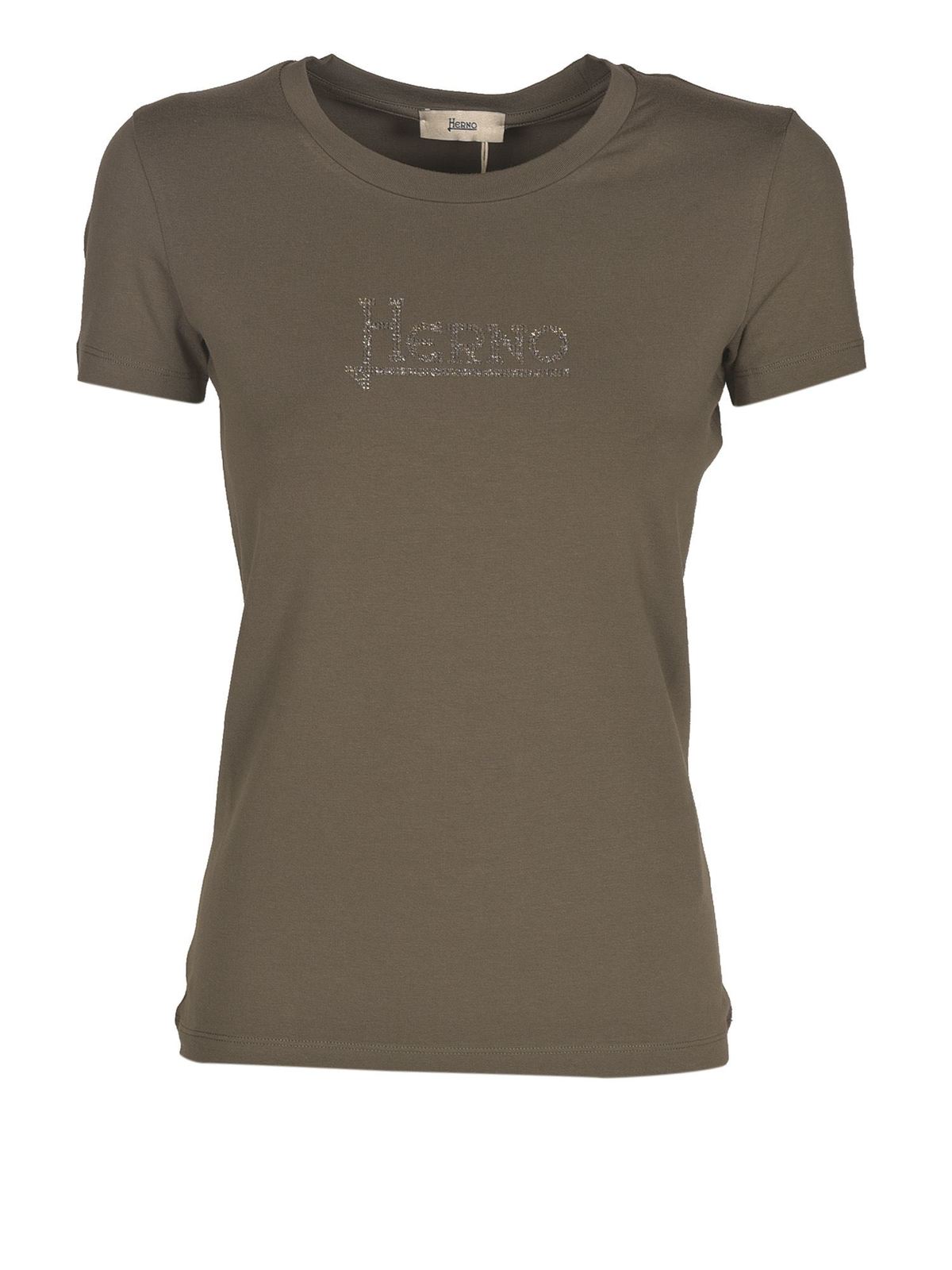 HERNO COTTON T-SHIRT IN GREEN