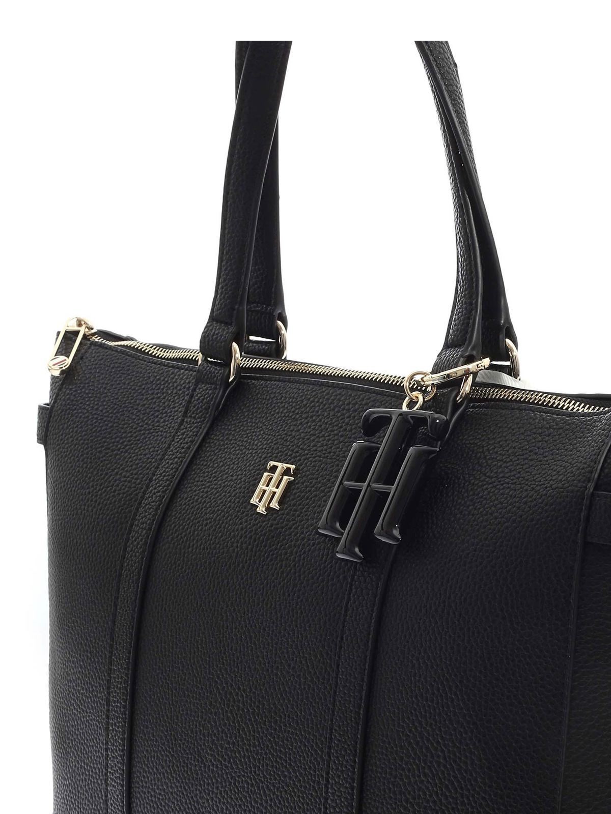 foran Soar Donau Totes bags Tommy Hilfiger - Th Soft Tote shopping bag in black -  AW0AW09905BDS