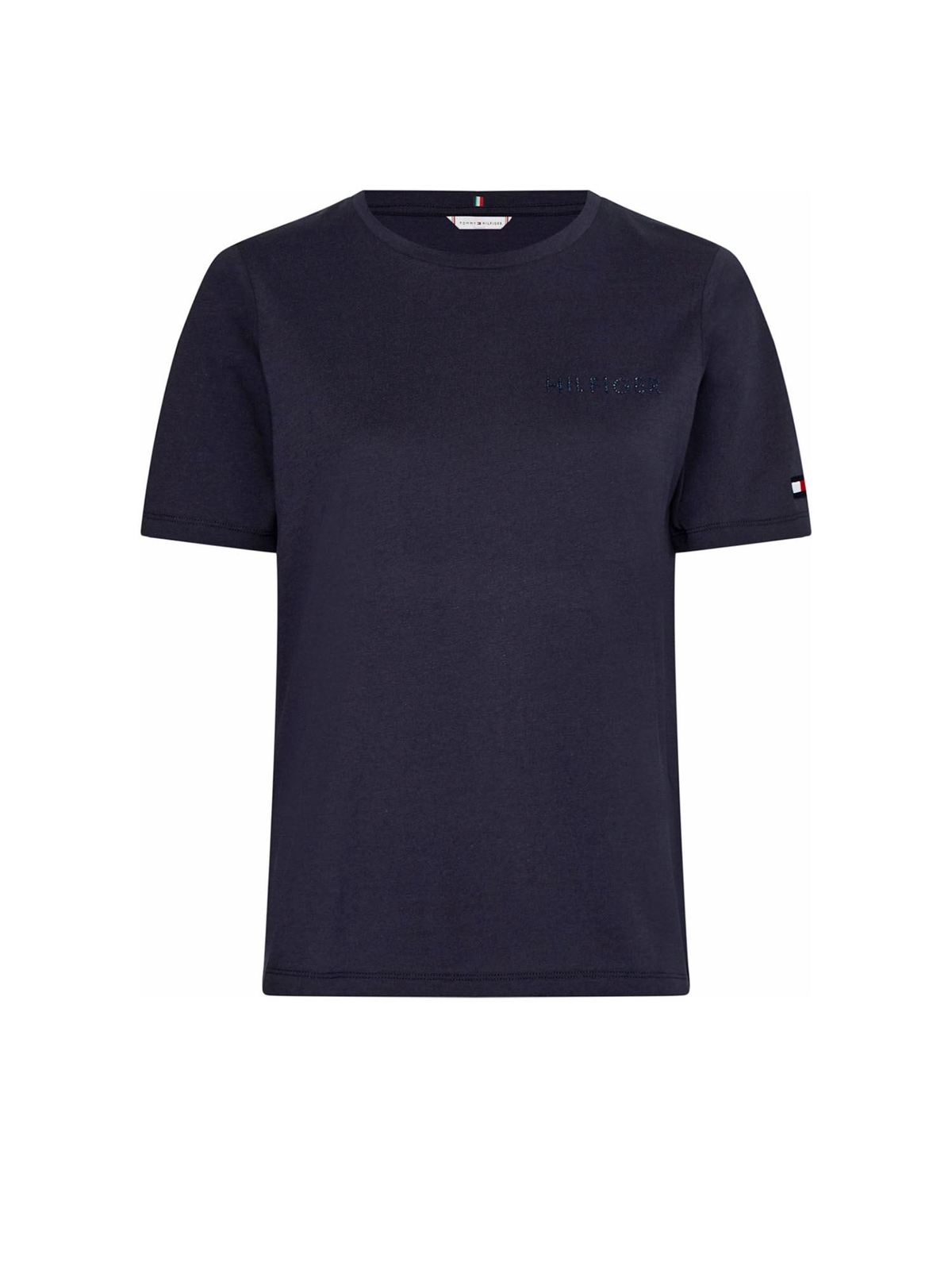 Tommy Hilfiger - Rhinestones logo t-shirt in blue - t-shirts ...