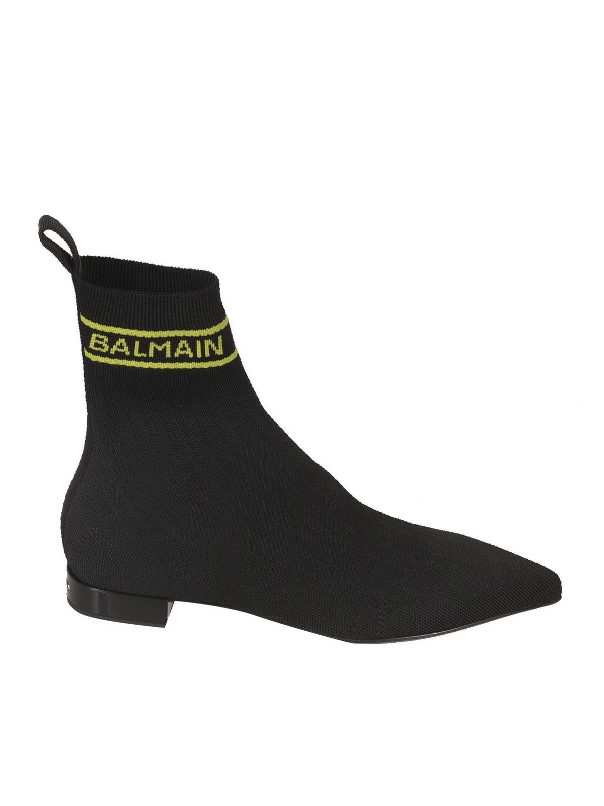 Balmain Leathers INLAID LOGO ANKLE BOOTS IN BLACK