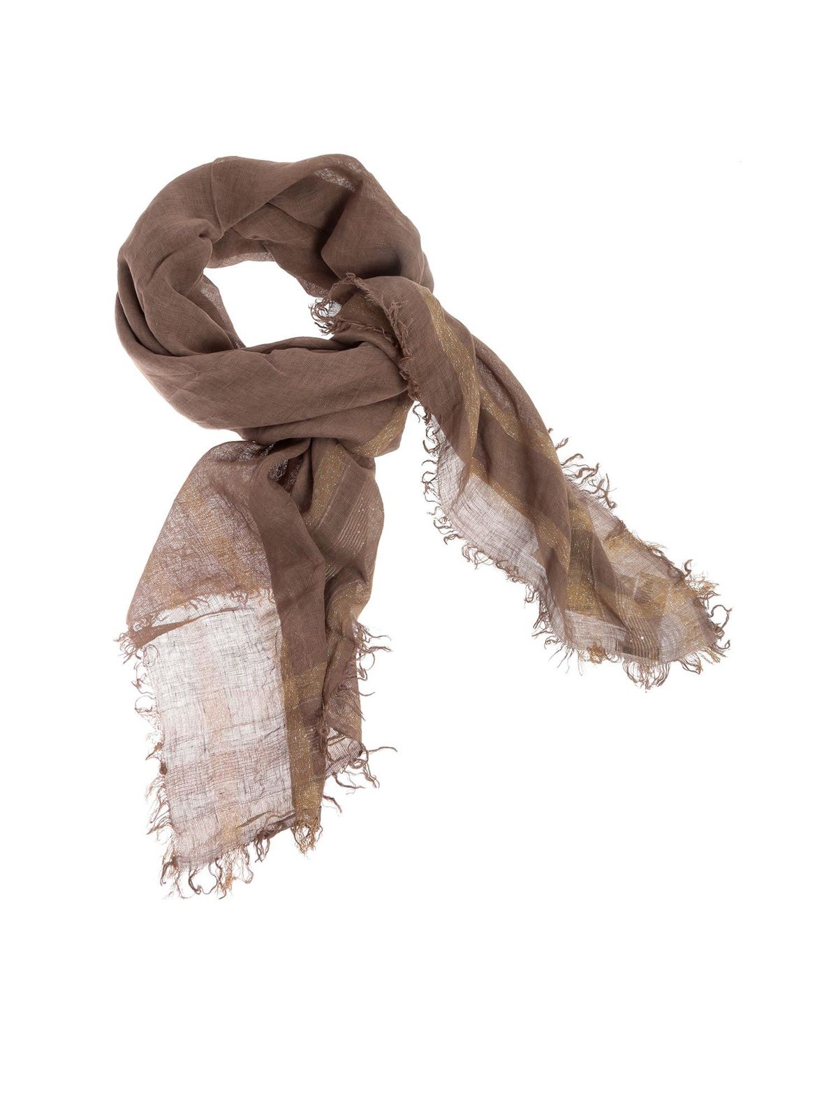 PESERICO SEQUINED SCARF IN BROWN
