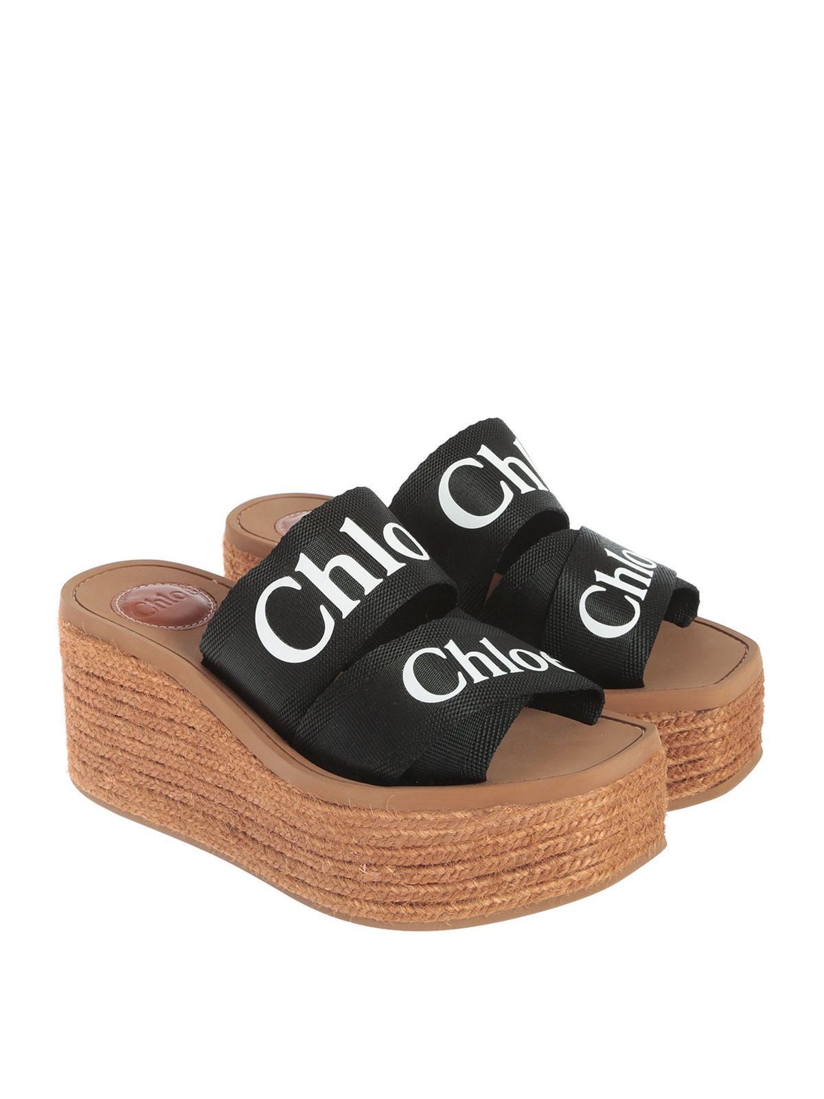 chloe wedges black