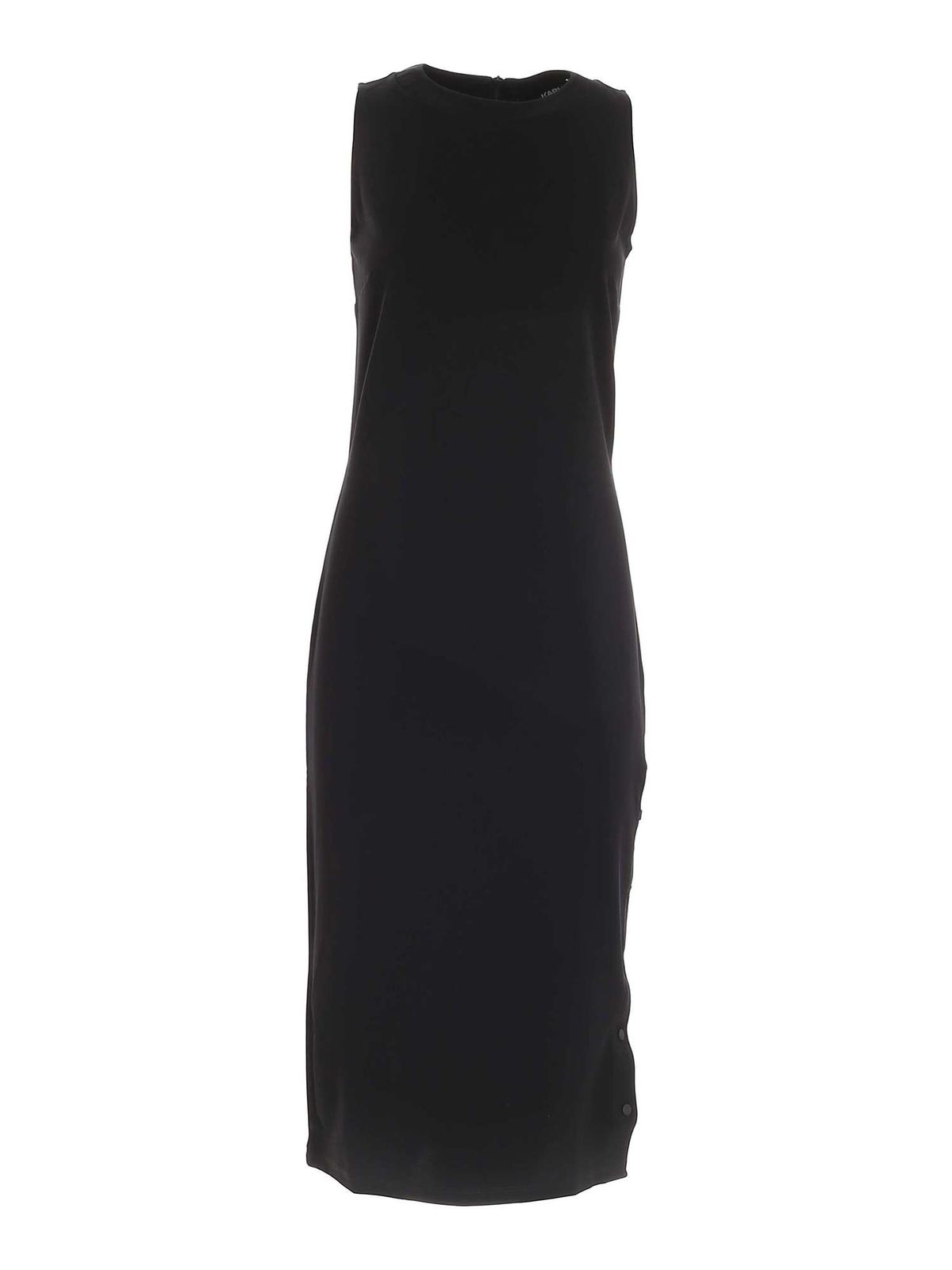 KARL LAGERFELD SLEEVELESS DRESS IN BLACK