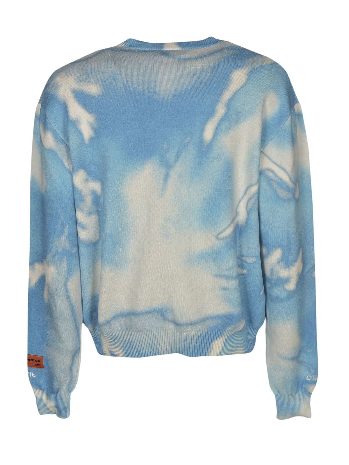 blue and white tie dye jumper