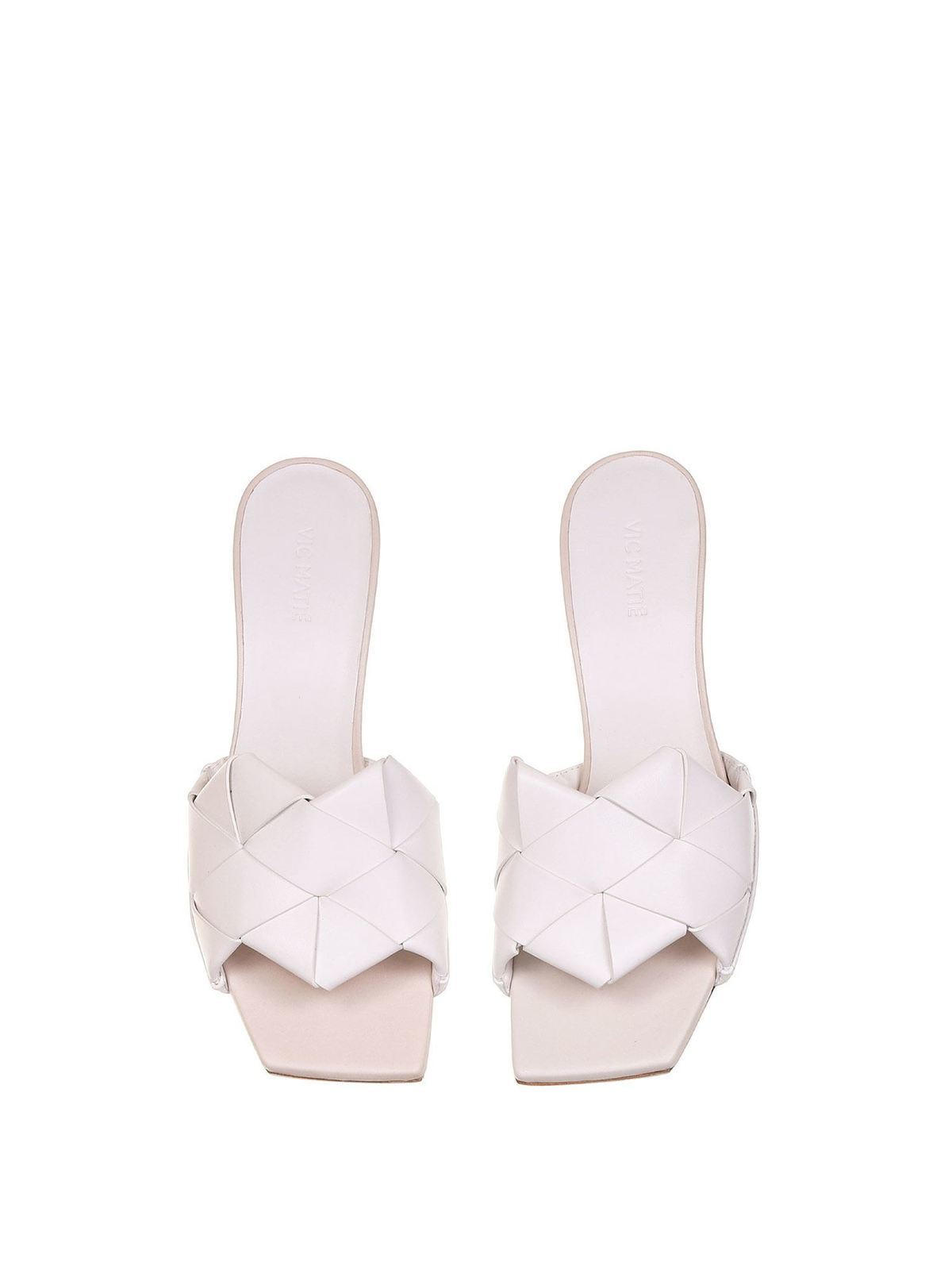 Sandals Vic Matiè - Maxi woven band sandals in white - 1Z5800DGANGEE110