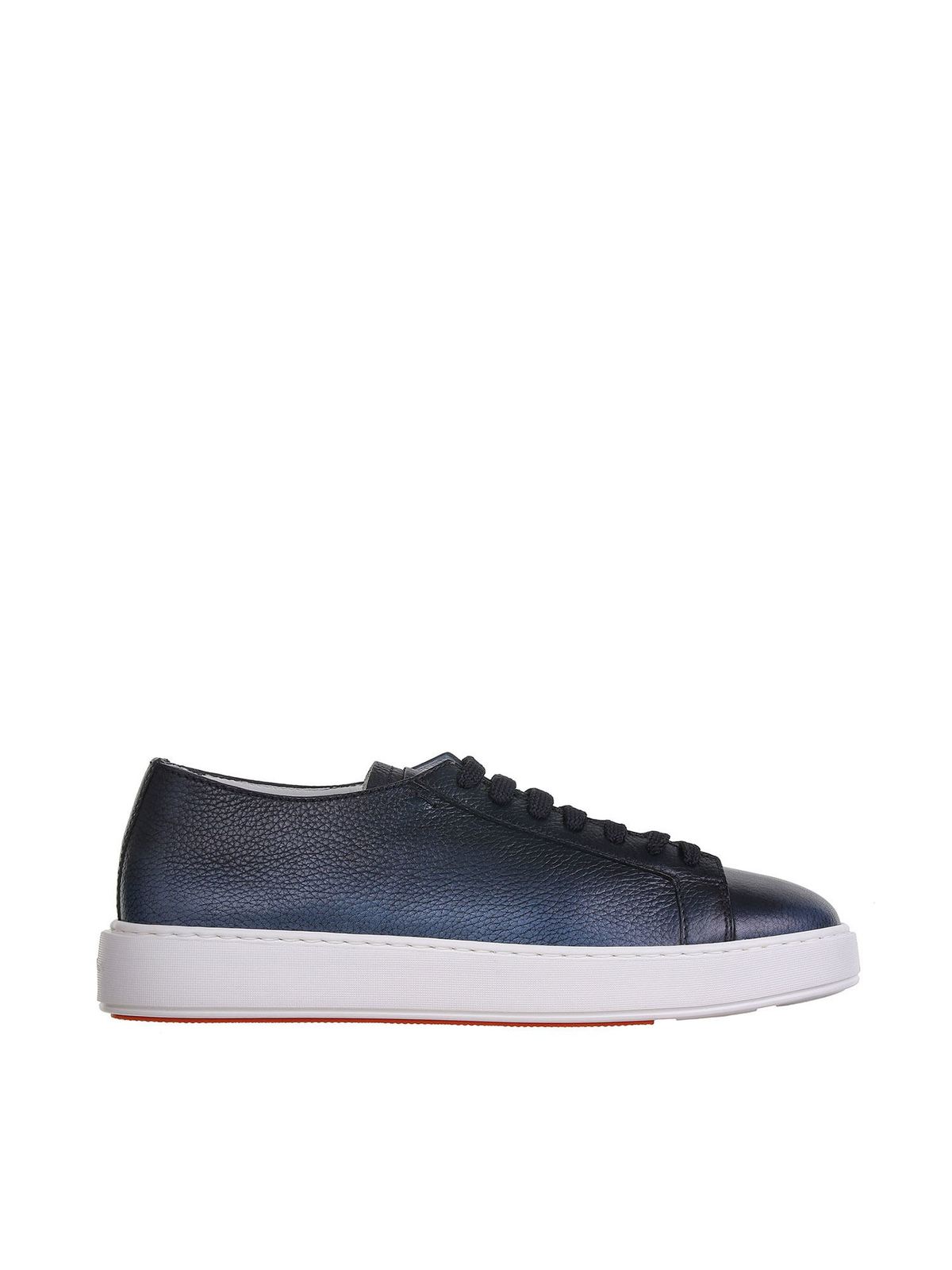 SANTONI LEATHER trainers IN BLUE