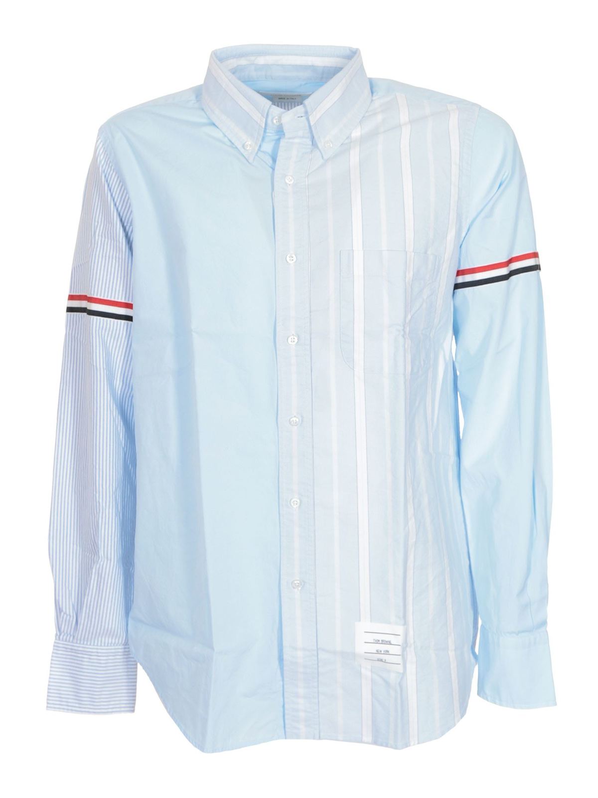 THOM BROWNE ARMBAND SHIRT IN LIGHT BLUE