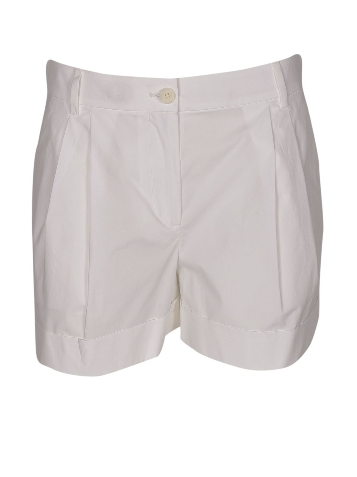 Moschino Cuffed Shorts In White