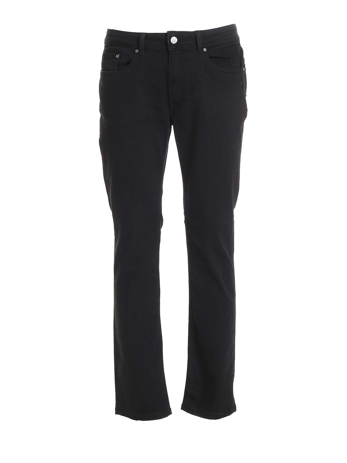 Straight leg jeans Karl Lagerfeld - Metal logo jeans in black ...