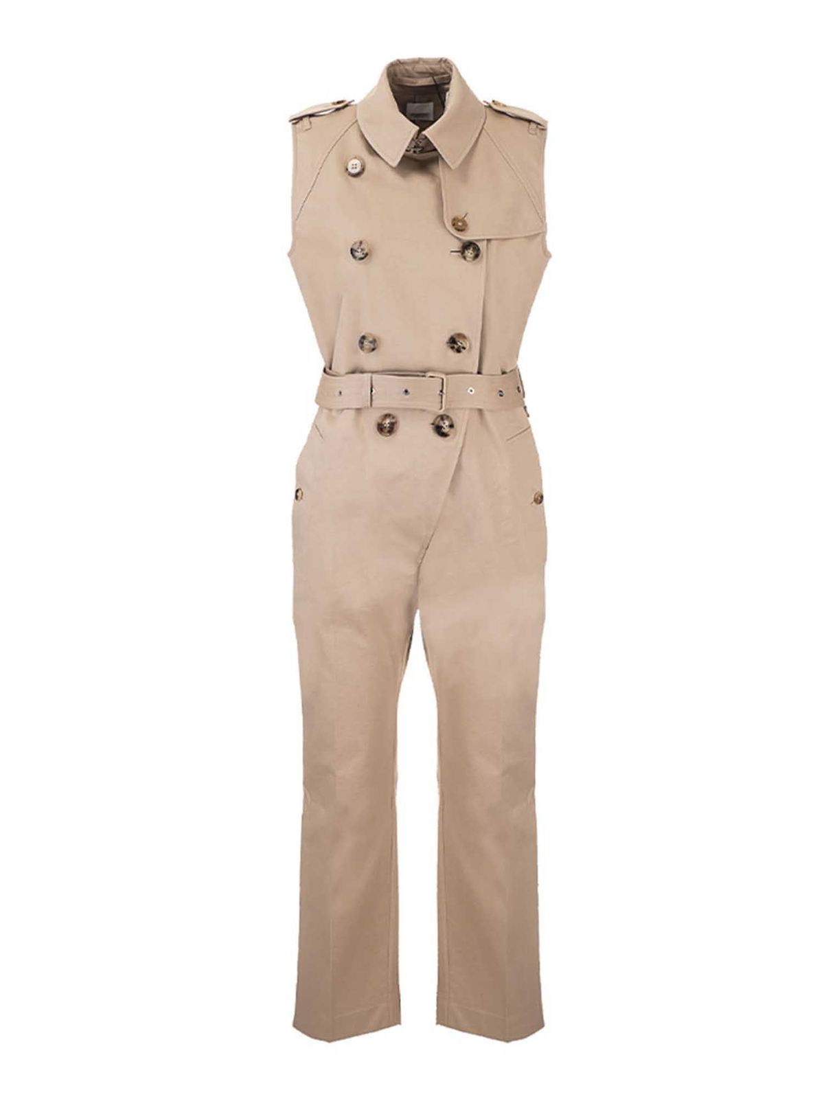 Burberry Cottons TRENCH STYLE JUMPSUIT IN SOFT FAWN COLOR