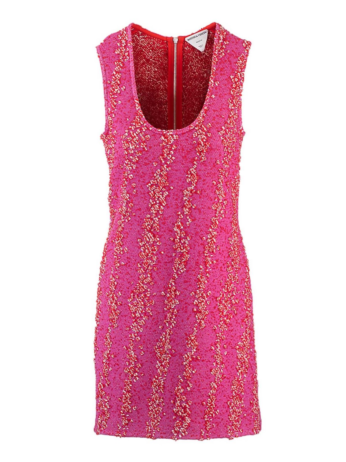 Bottega Veneta Sleeveless Dress In Bubble Gum Color In Fuchsia