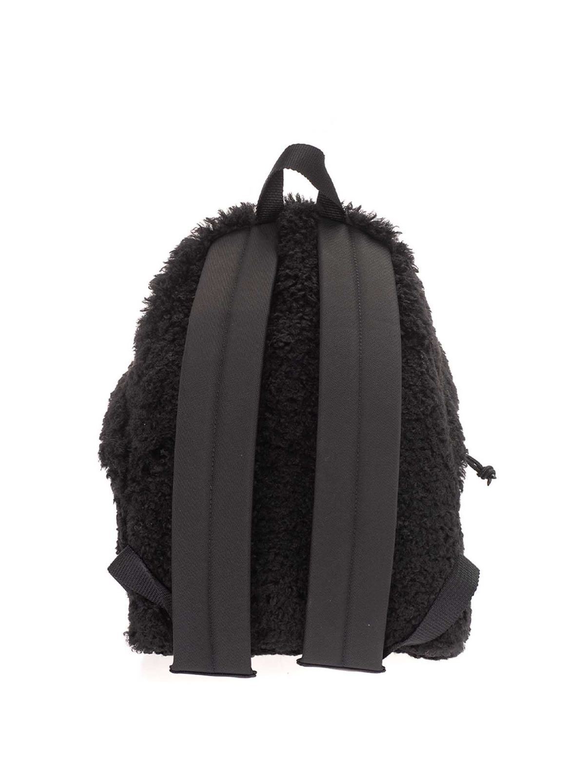 fluffy black backpack