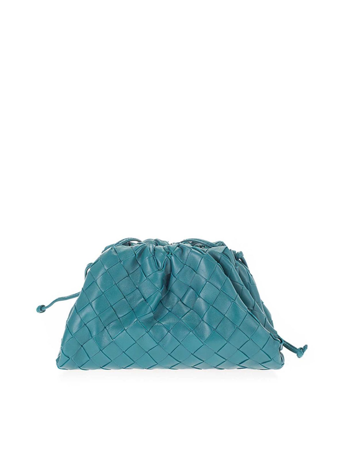 Bottega Veneta The Mini Pouch Bag In Mallard Color In Blue