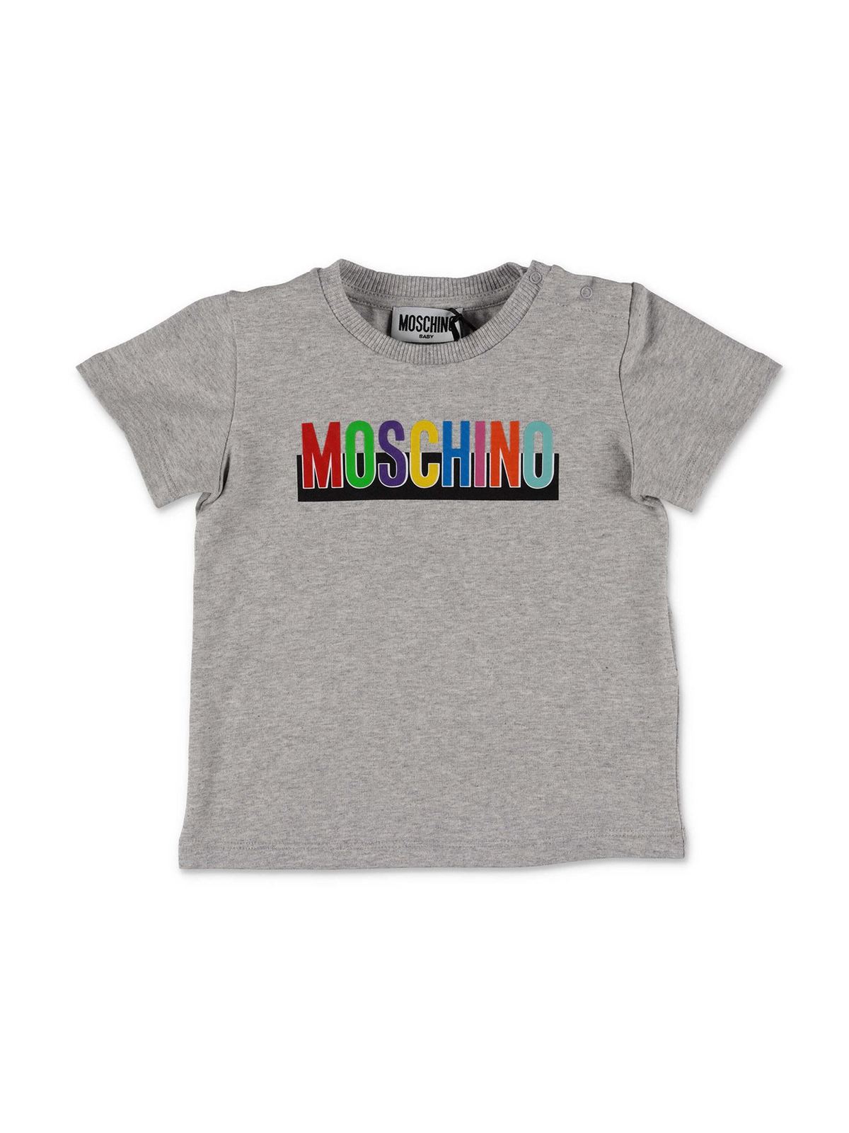 Moschino Kids' Logo T-shirt In Grey