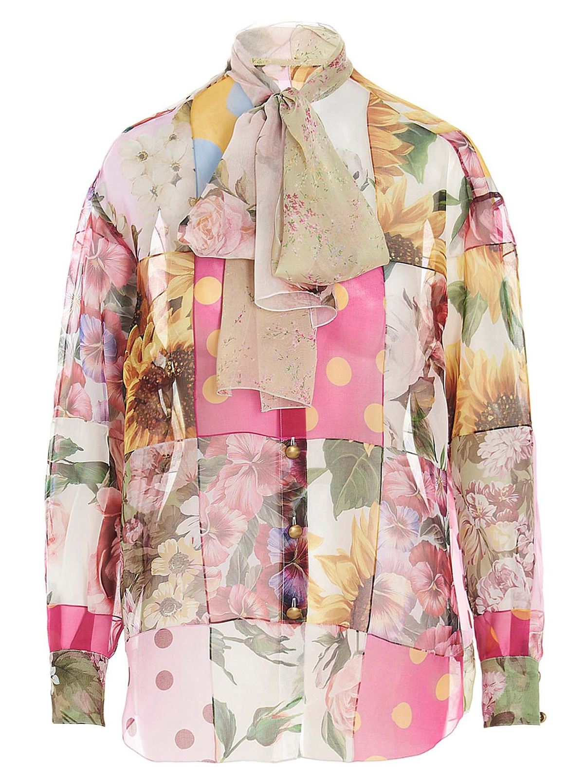 DOLCE & GABBANA PATCHWORK SHIRT IN MULTICOLOR