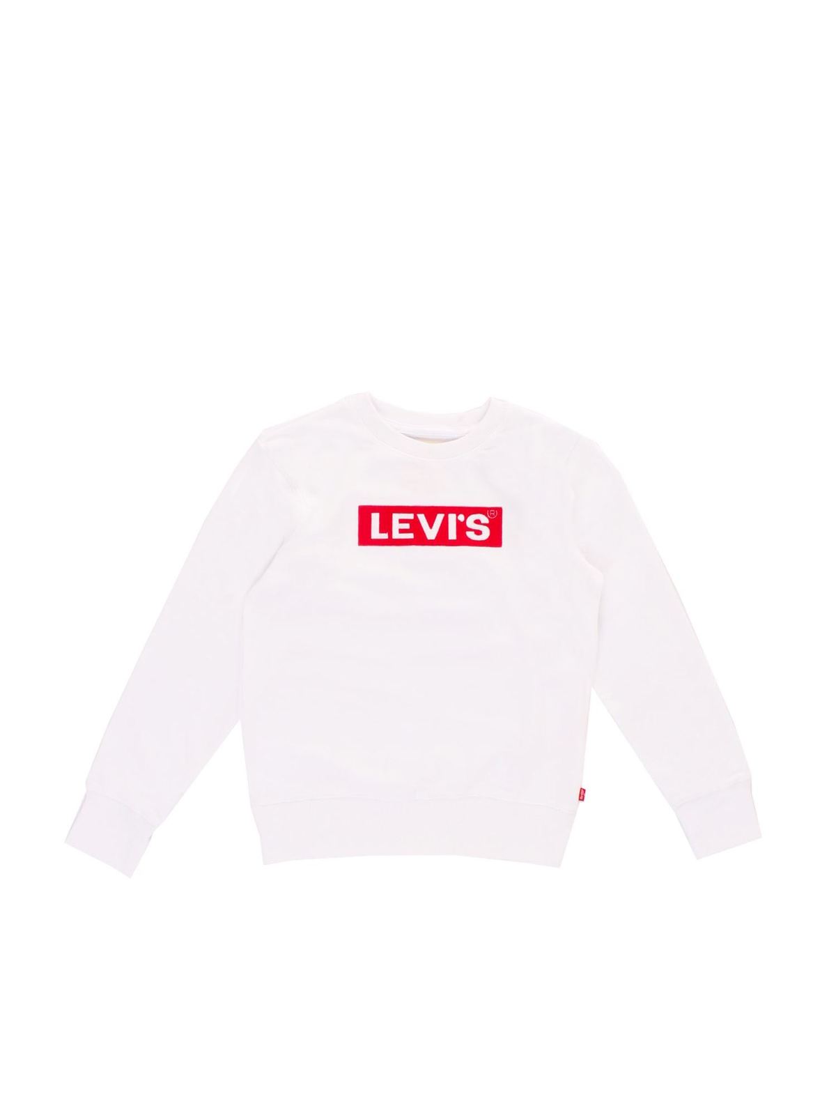 LEVI'S CREWNECK LOGO SWEATSHIRT IN WHITE